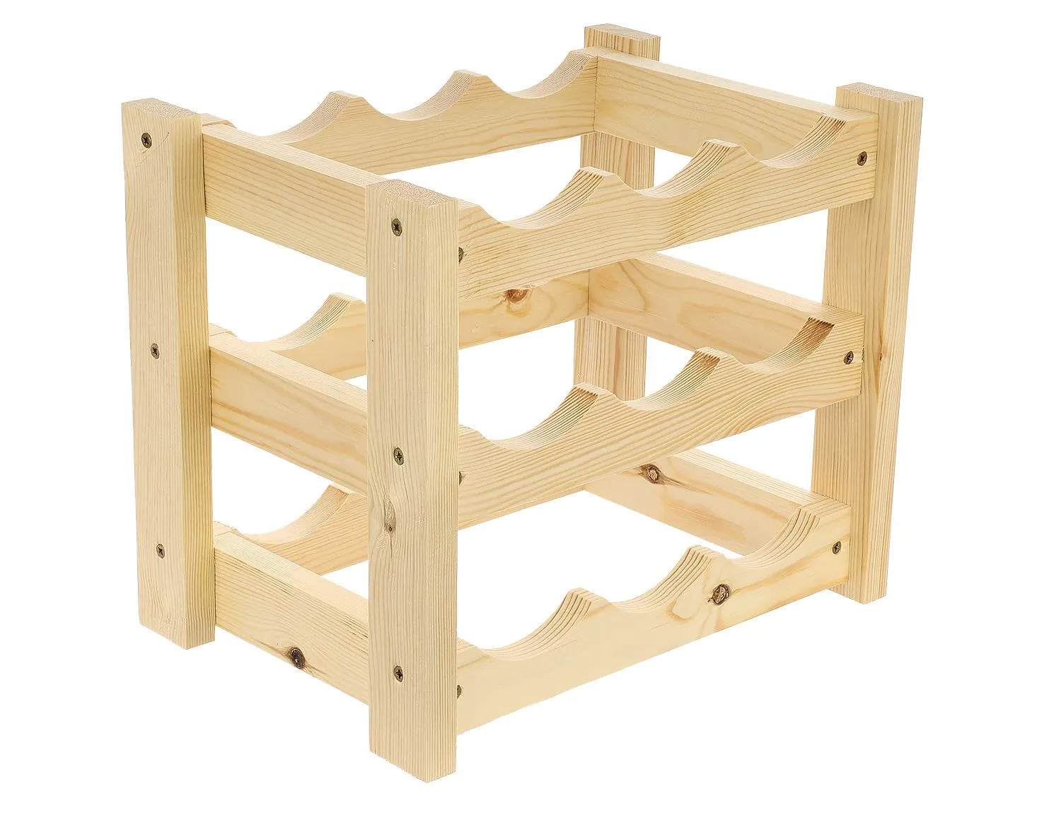 GoodFreshDecor Weinregal Holz für 9 Flaschen 34x24x29 cm Kiefer