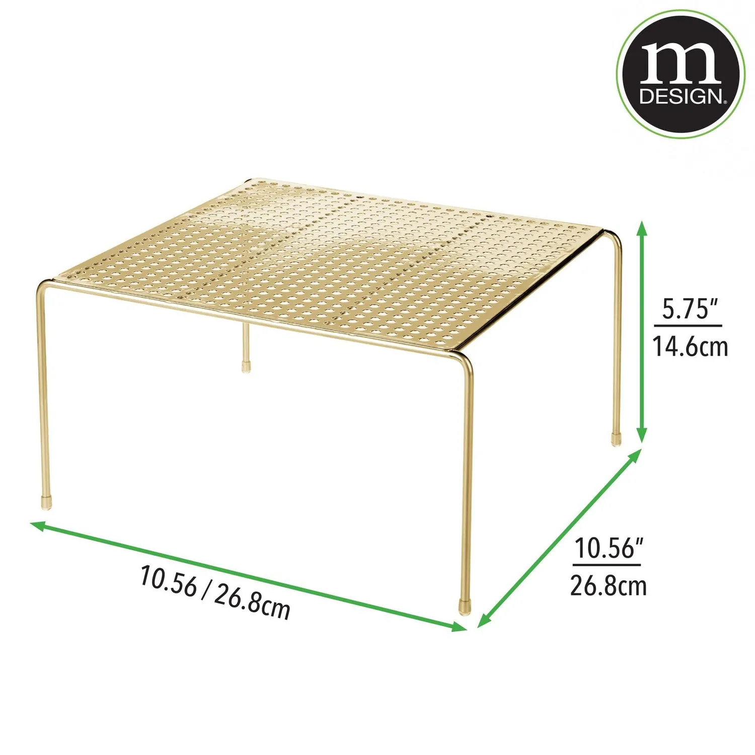 mDesign Küchenregal Metall 2er-Set Messing rutschfest