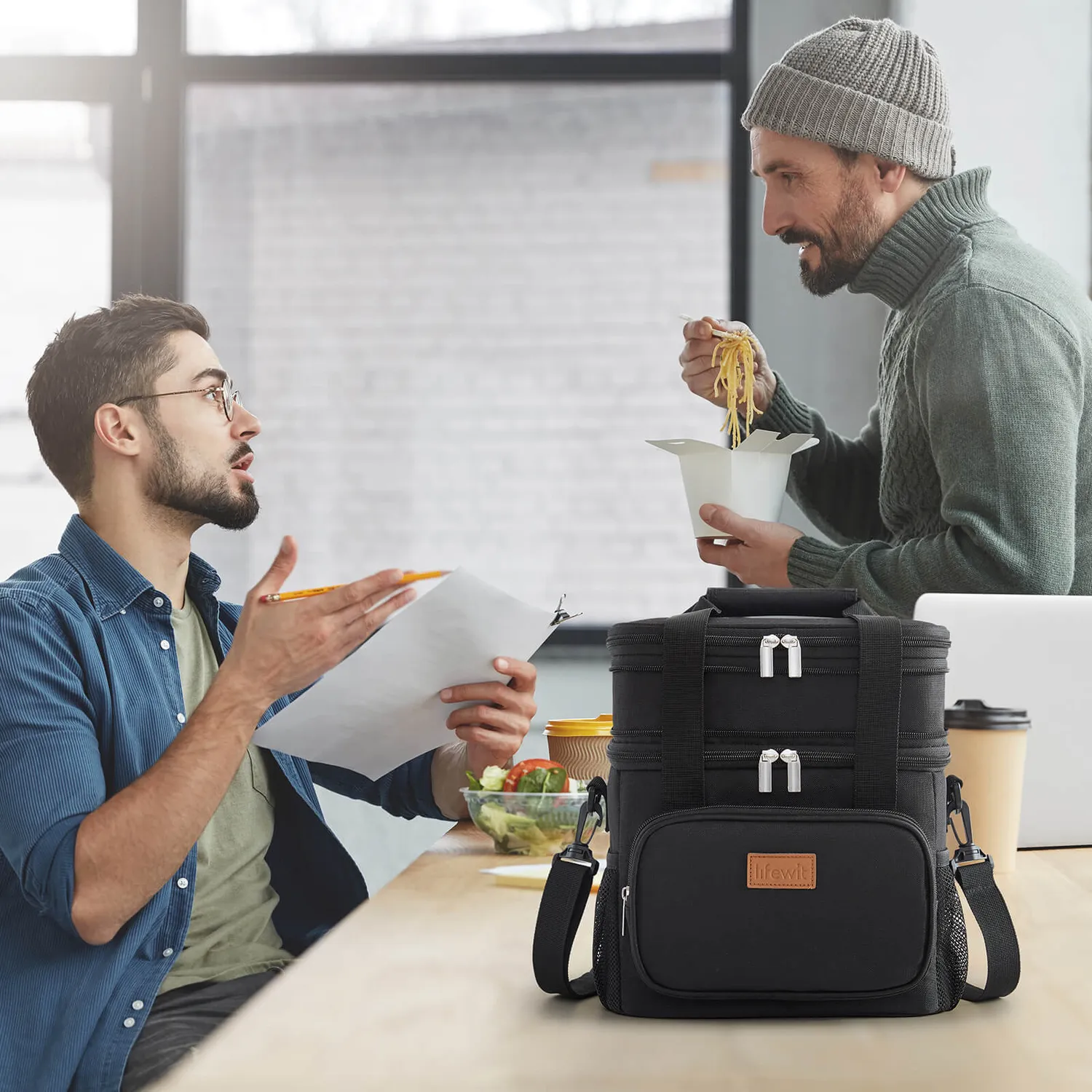 Lifewit Double Deck Kühltasche Large schwarz isoliert
