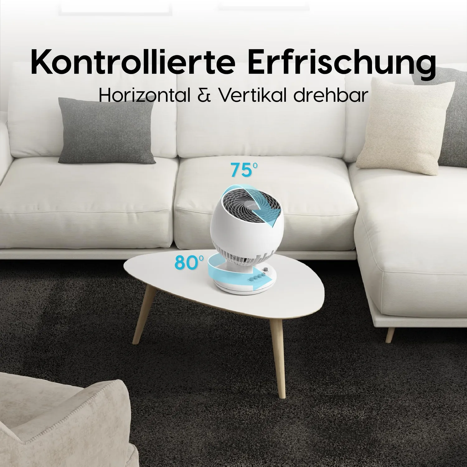 Iris Ohyama Woozoo PCF-M18 Tischventilator weiß 23 m² leise