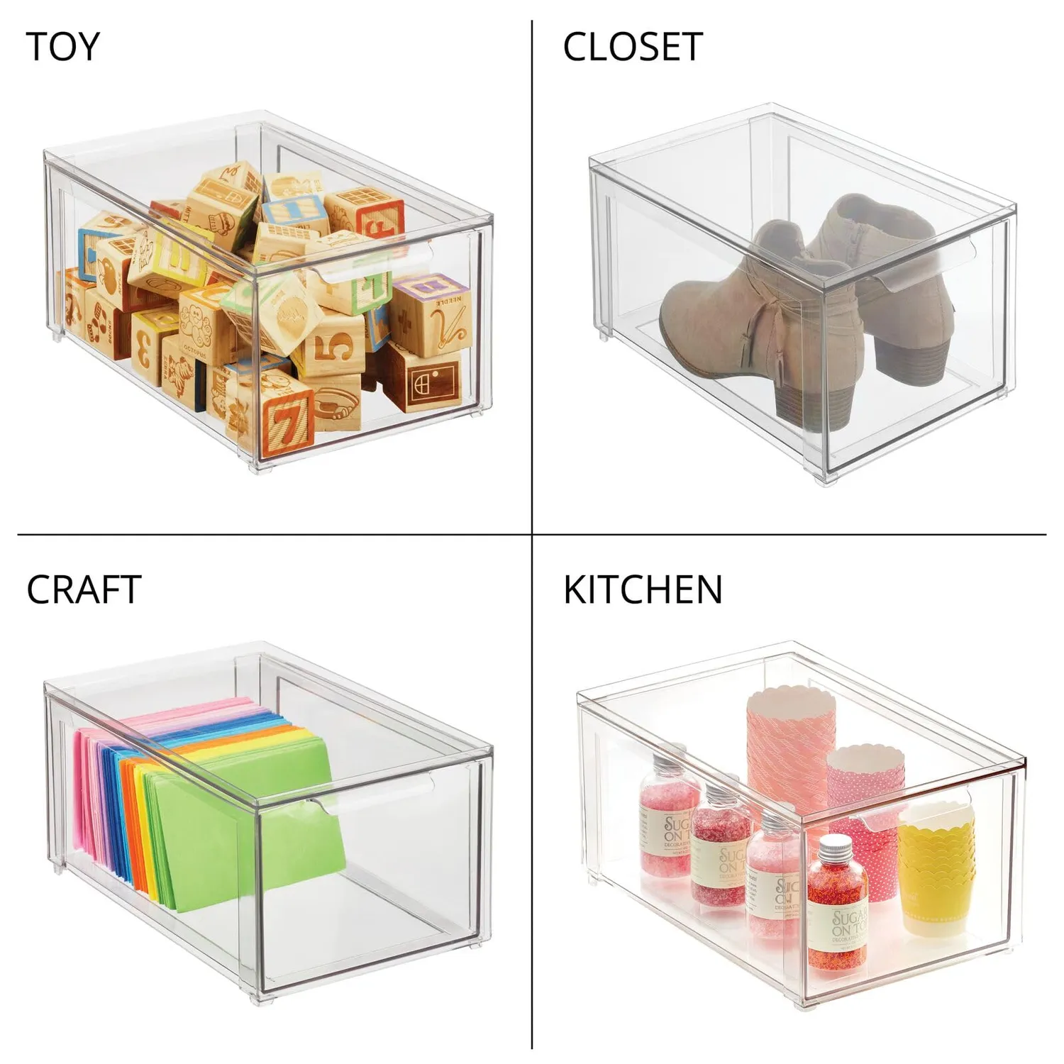 mDesign Kosmetikorganizer Schubladenbox Transparent 2er Set