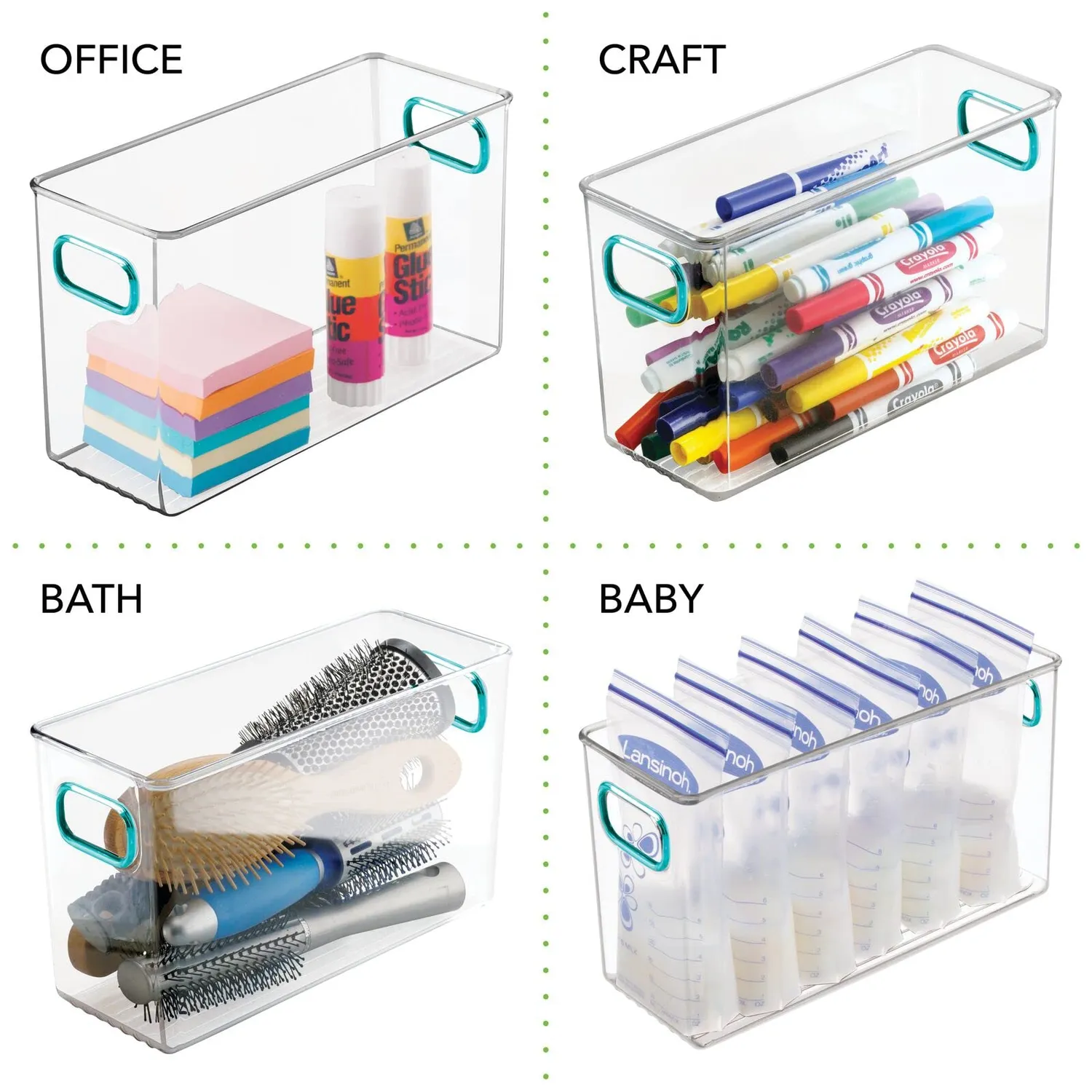 mDesign Kühlschrank Box Klar-Blau Vorratsbehälter 2er-Set Griff