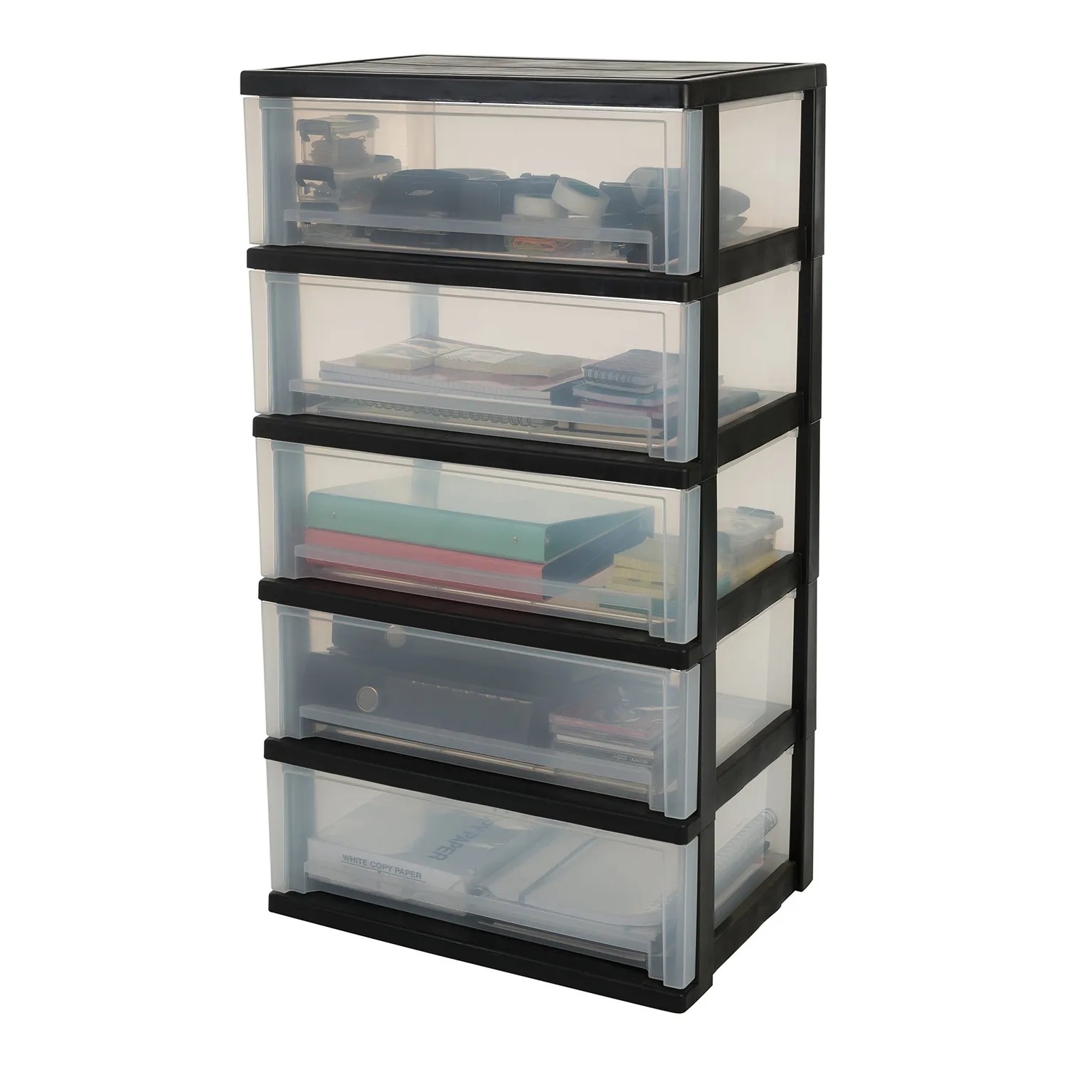 Iris Ohyama SWC-505 Rollcontainer Schwarz 5 Schubladen