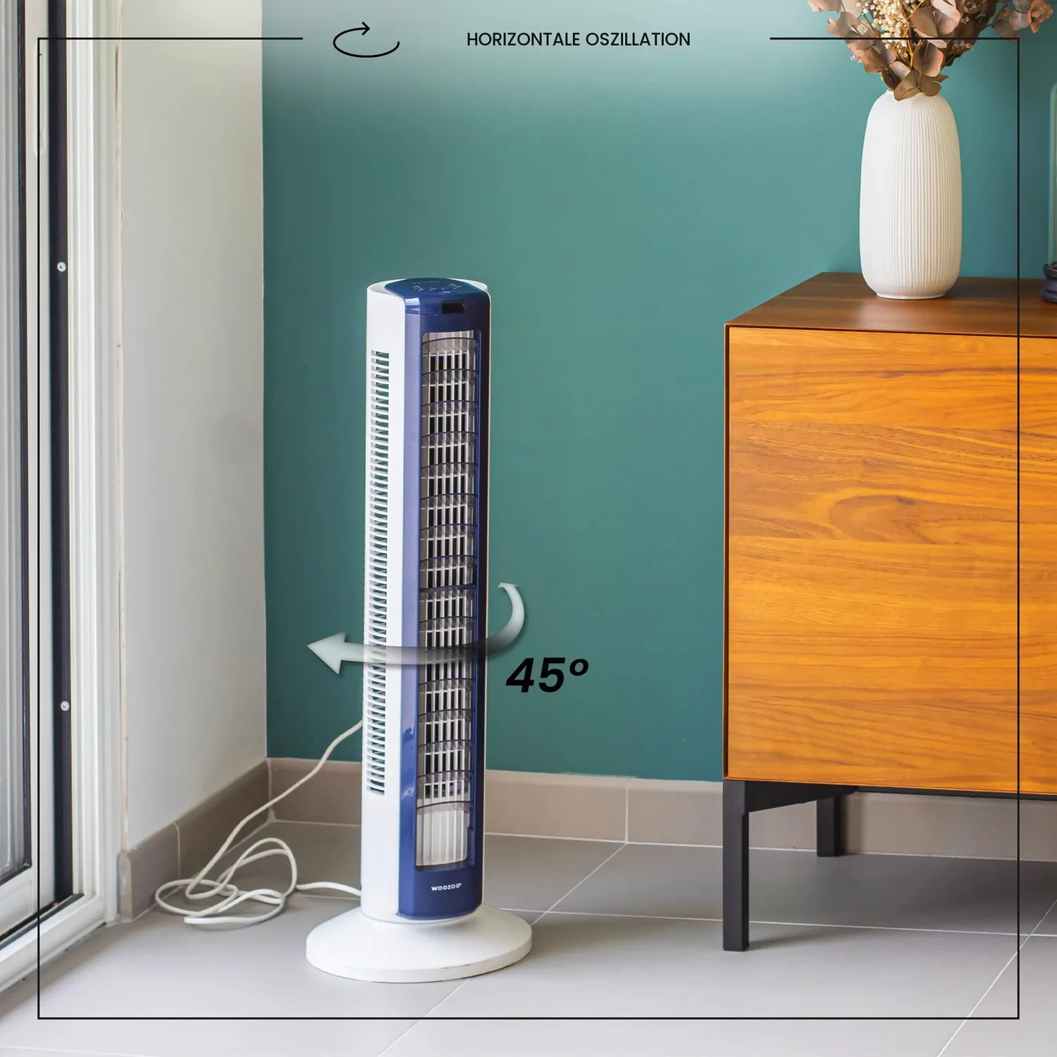 Iris Ohyama Woozoo TWF-C82T Turmventilator weiß leise