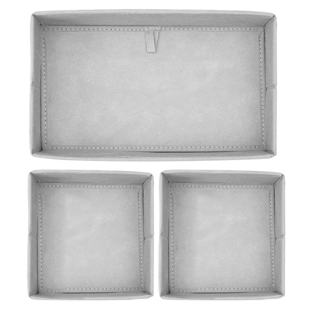 mDesign Aufbewahrungsboxen 12er-Set grau-weiß Punkte