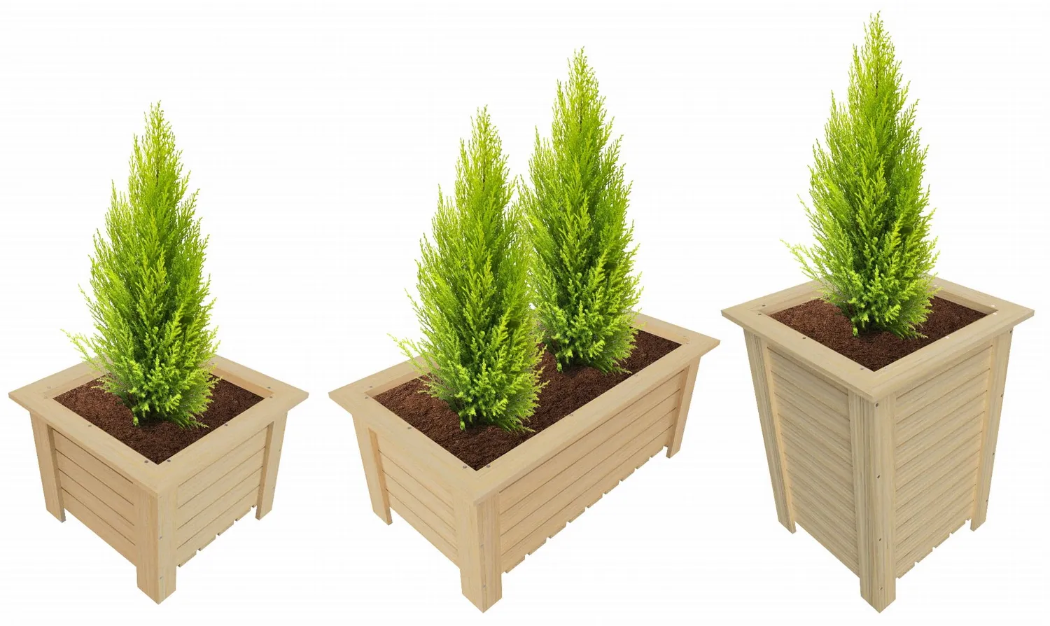 GoodFreshDecor Pflanzkasten Holz 40x40x30 cm natur