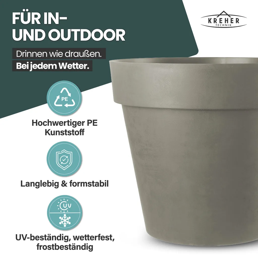 Kreher Like XL Pflanzkübel rund Braun Ø58x51 cm 90 L