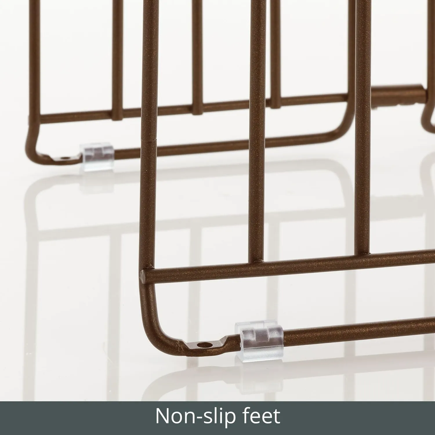 mDesign Küchen Organizer Metall Pfannenhalter 8 Fächer bronze