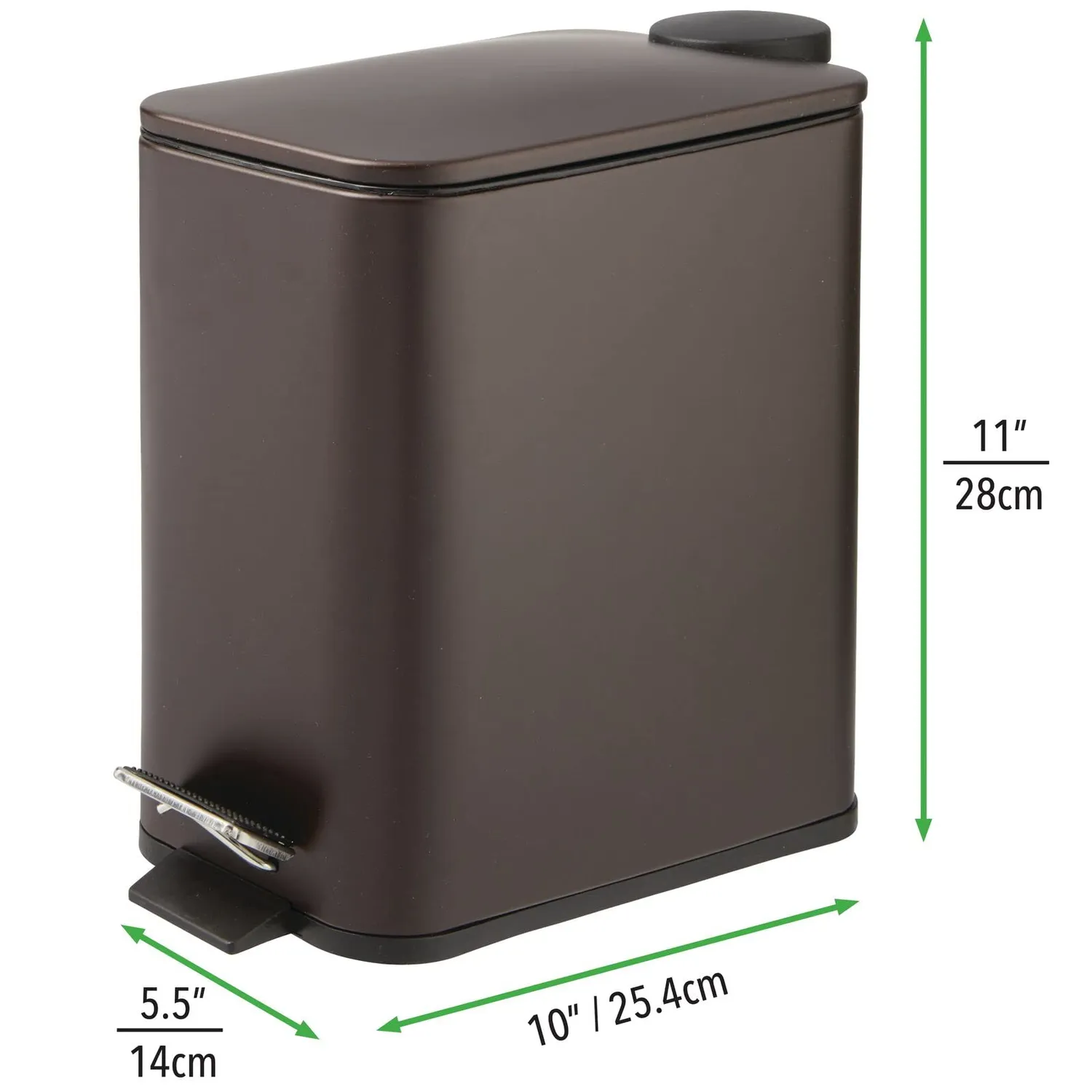 mDesign Tretmülleimer 5 L bronze Metall mit Pedal
