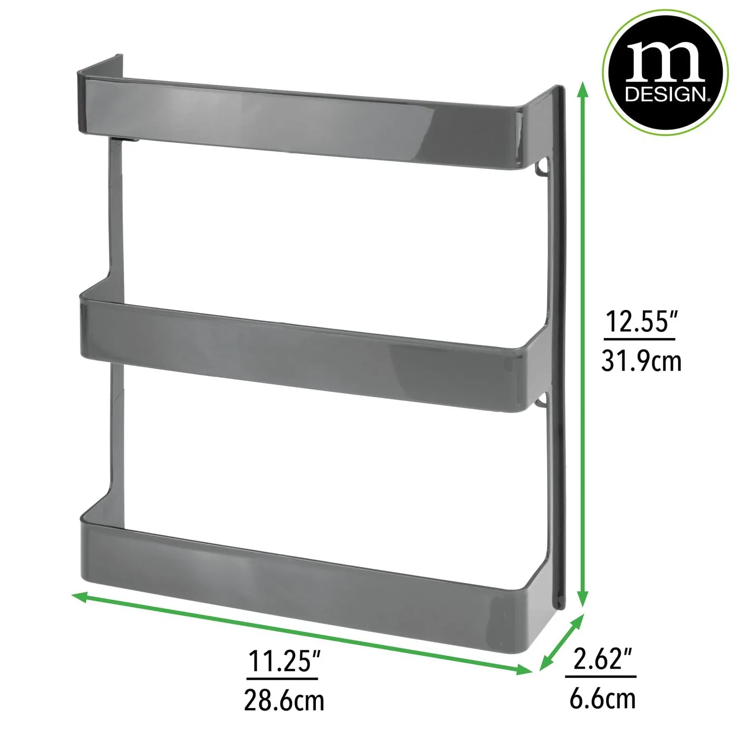mDesign Medikamenten-Organizer Wandregal 2er-Set dunkelgrau