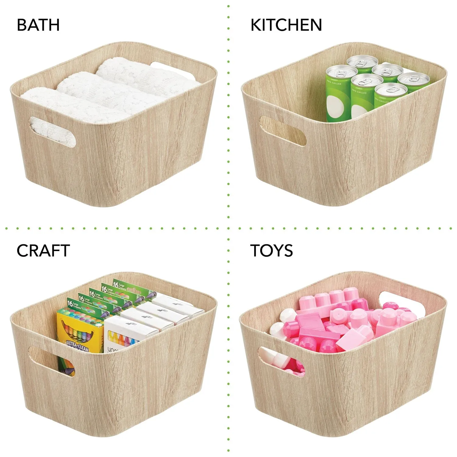 mDesign Aufbewahrungsbox 2er-Set weiß Karton lebensmittelsicher