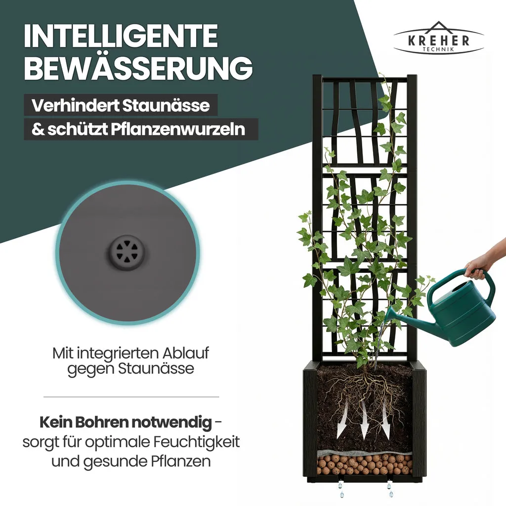 Kreher Ethica XL Spalier Pflanzkasten 2er-Set anthrazit 140cm