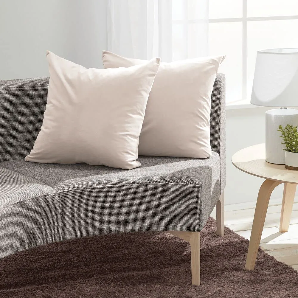 mDesign Kissenhülle Samt-Optik 2er-Set creme 50,8 cm