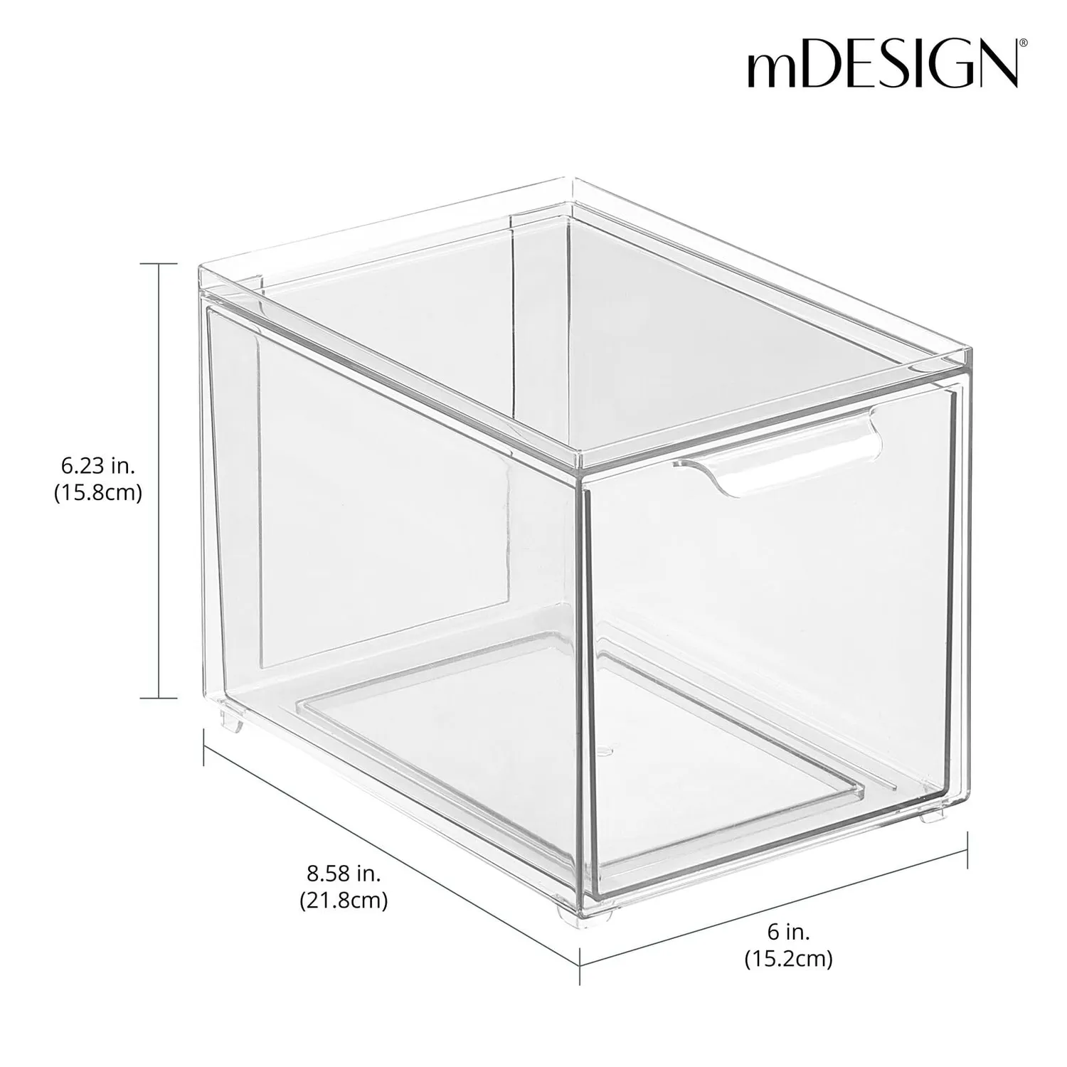 mDesign Kosmetikorganizer Schubladenbox 2er-Set transparent