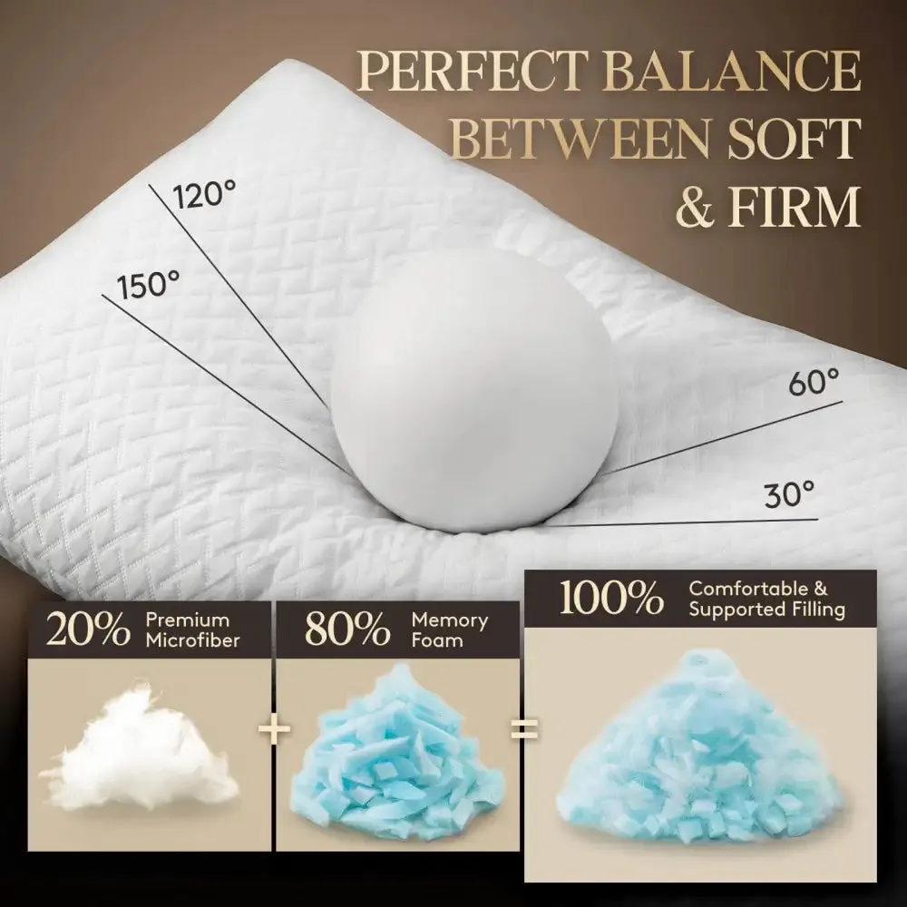 Lifewit Kopfkissen Queen Memory Foam Kühlend