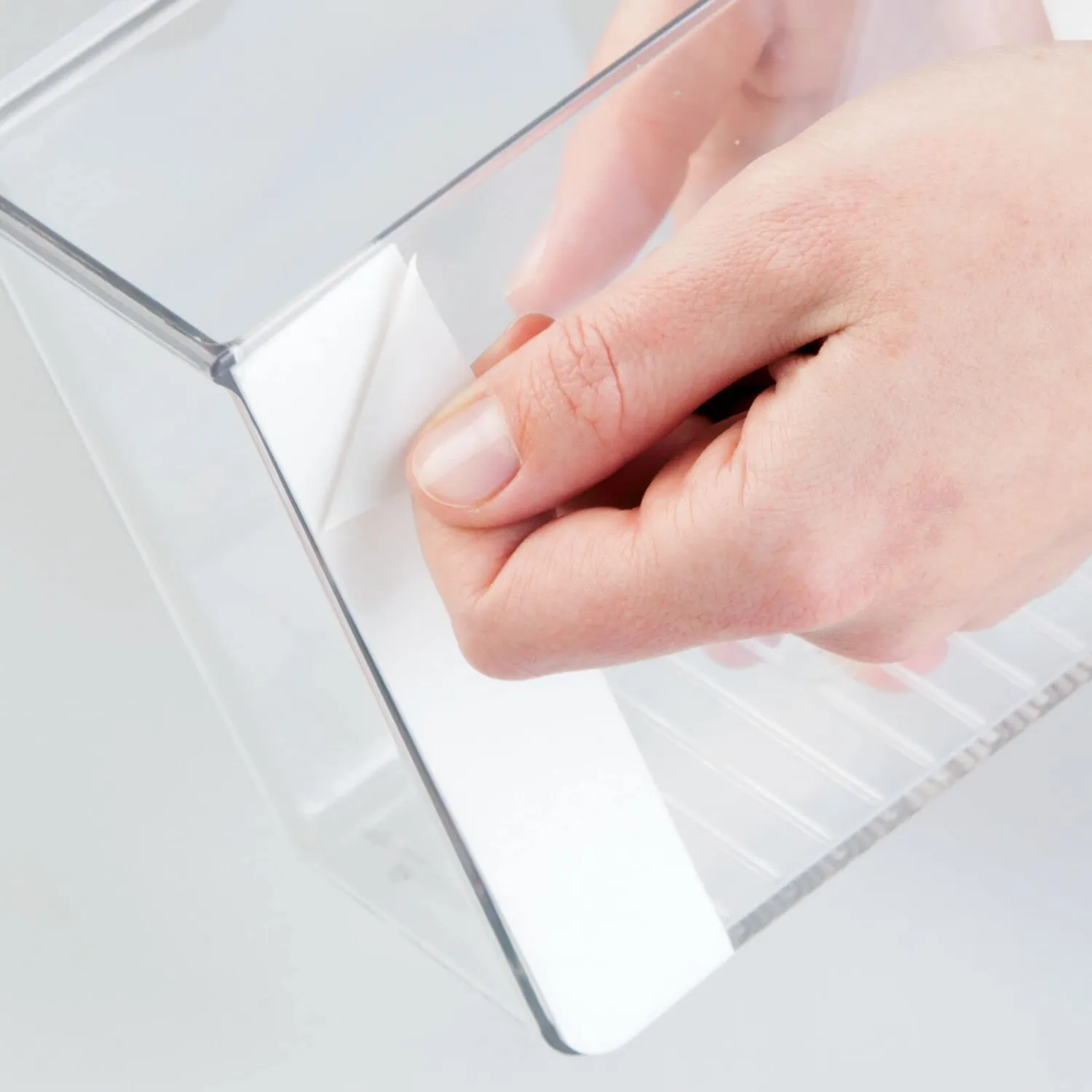 mDesign Schrankkorb selbstklebend Transparent 2er Set