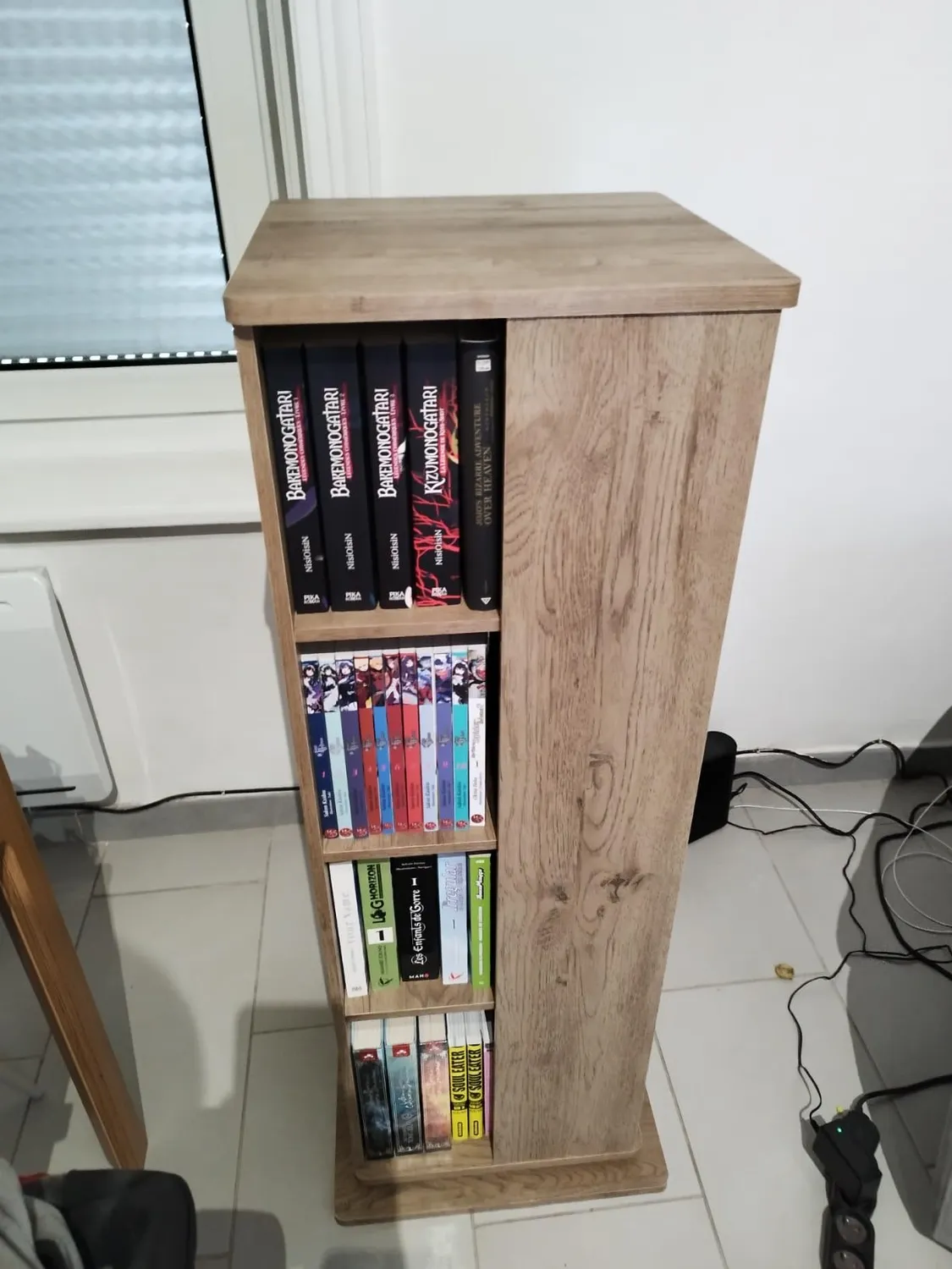 Iris Ohyama Revolving Book Shelf RBS-4S Eiche grau