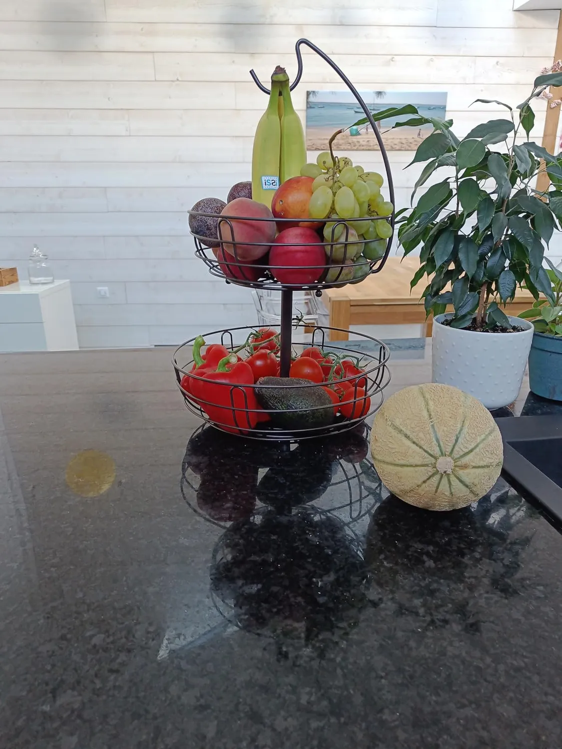 BOMCLAP Obst Etagere Obstkorb 2-etagig bronze