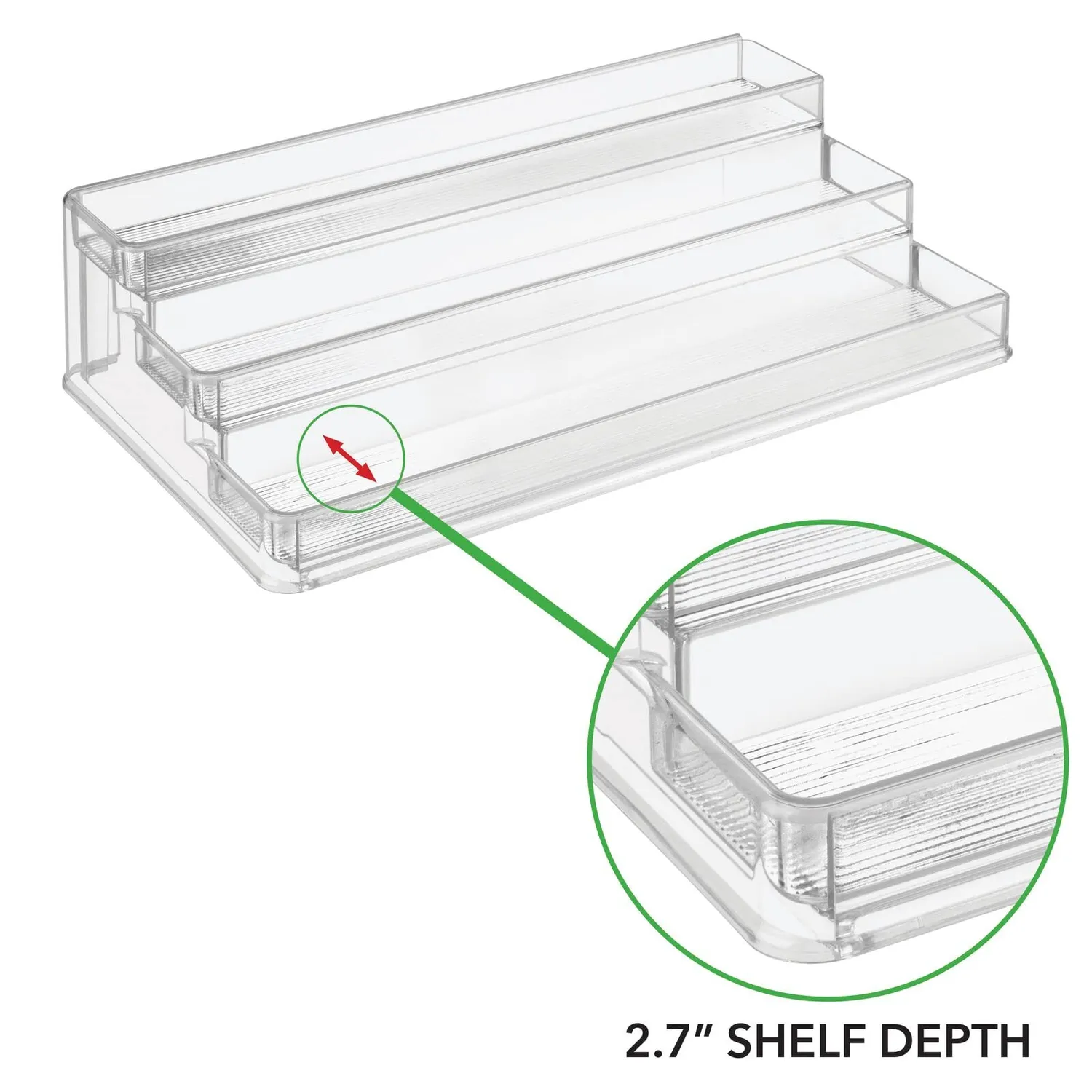 mDesign Gewürzregal 2er-Set Ausziehbar Transparent 3 Ebenen