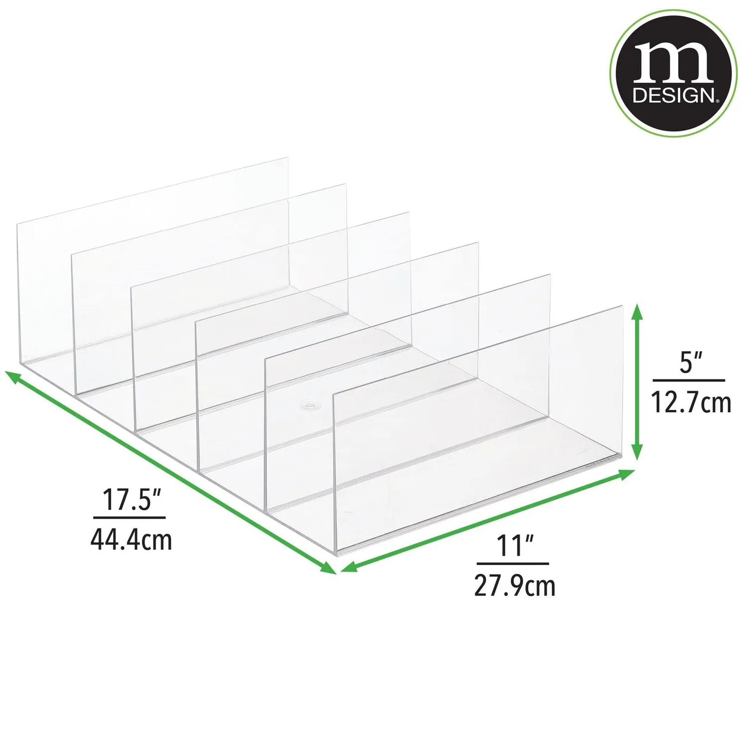 mDesign Taschen Organizer 2er-Set Transparent 5 Fächer Kunststoff
