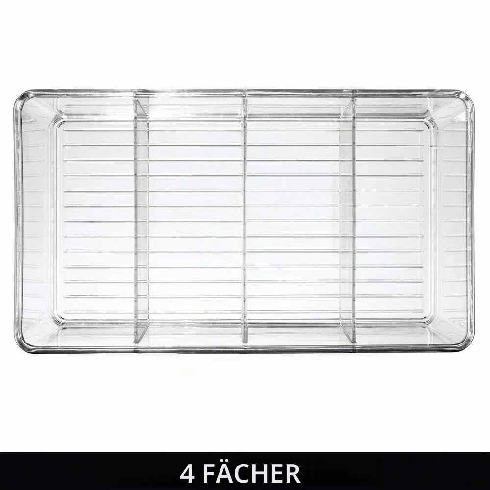 mDesign Aufbewahrungsbox Küchen Organizer 4 Fächer transparent