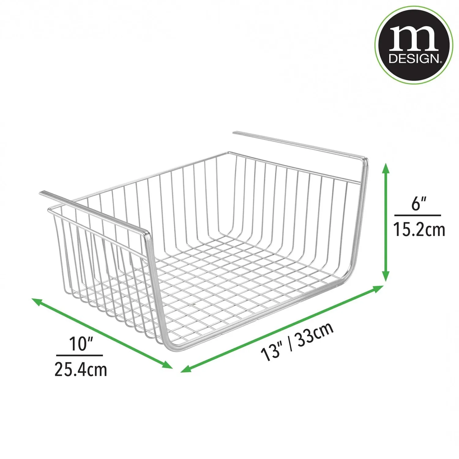 mDesign 4er-Set Hängekorb Aufbewahrungskorb silber rostfrei