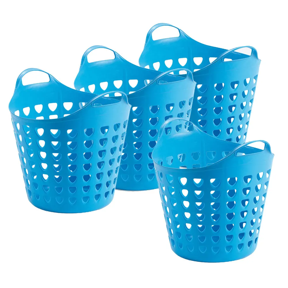 Kreher Flexi Korb 35 Liter Korb 4er Set Blau gelocht