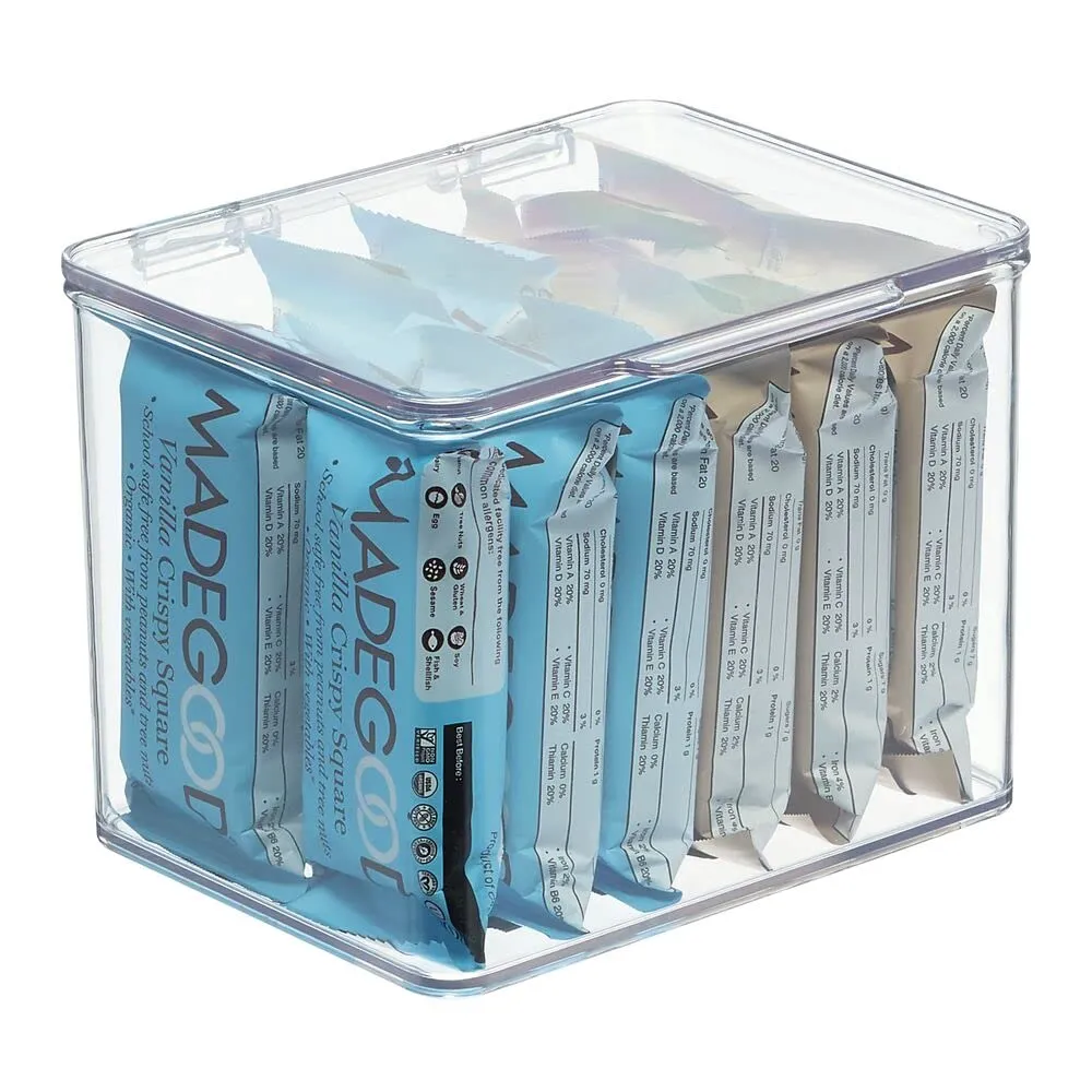 mDesign Aufbewahrungsbox Kunststoff transparent 4er-Set Deckel