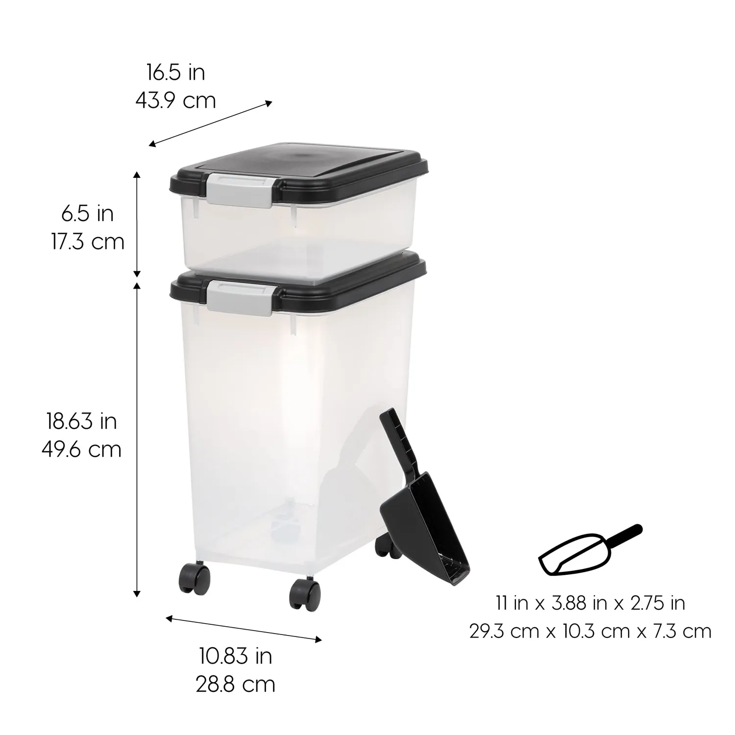 Iris Ohyama MP-8 MP-1 Futterbox 30+10L schwarz luftdicht