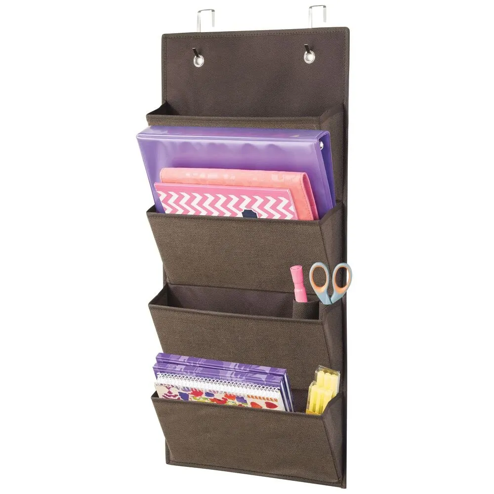 mDesign Hängeorganizer Tür 4 Taschen braun 2er-Set
