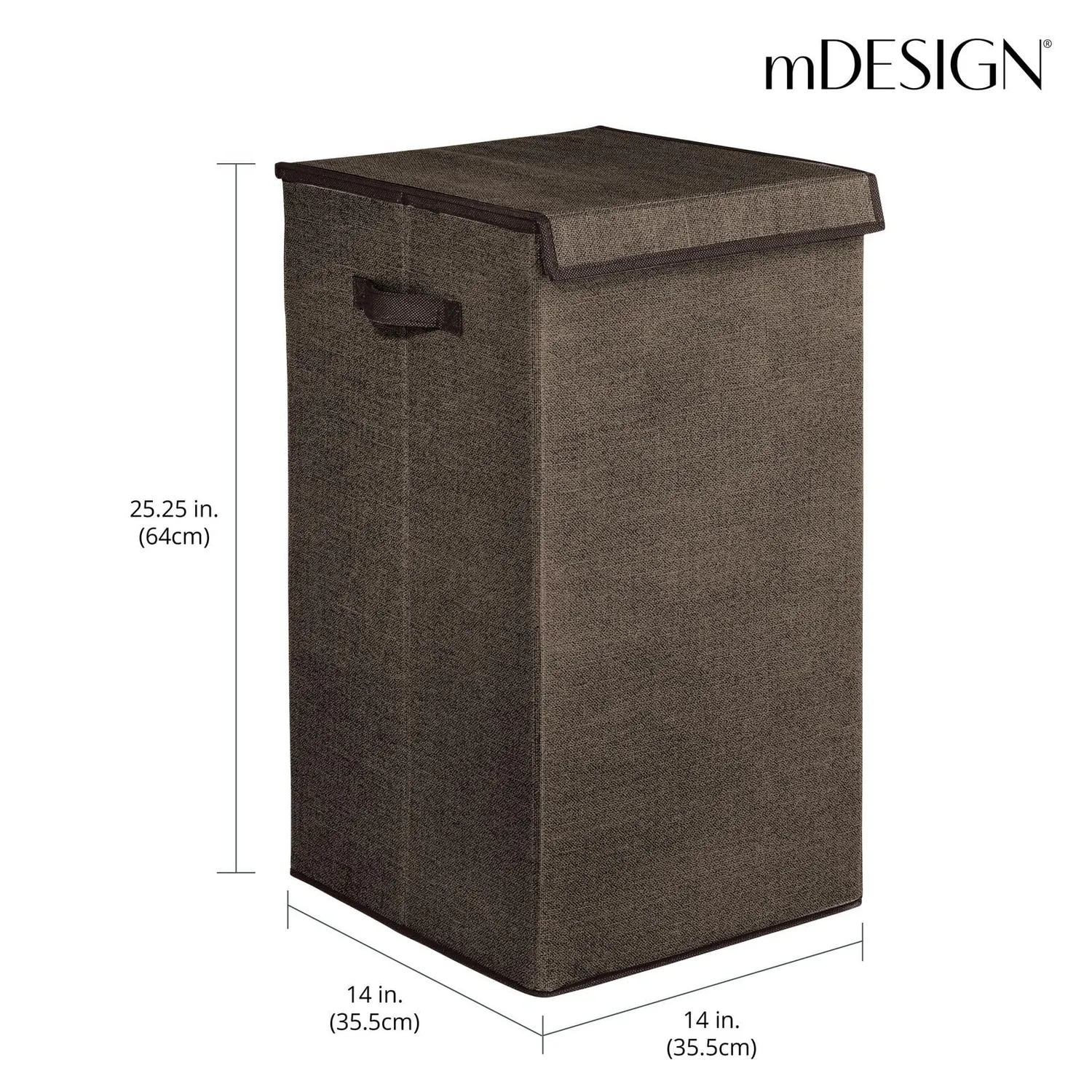 M Design Wäschetruhe mit Deckel dunkelbraun Jute