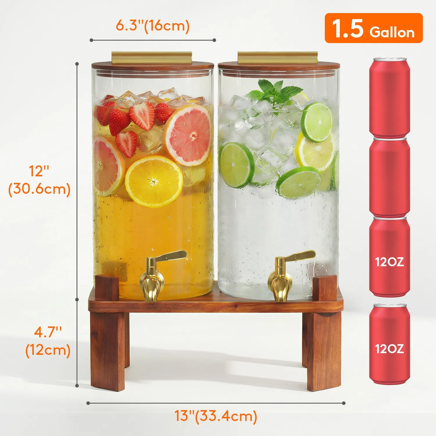 Lifewit Getränkespender Glas 5,7 L mit Ständer