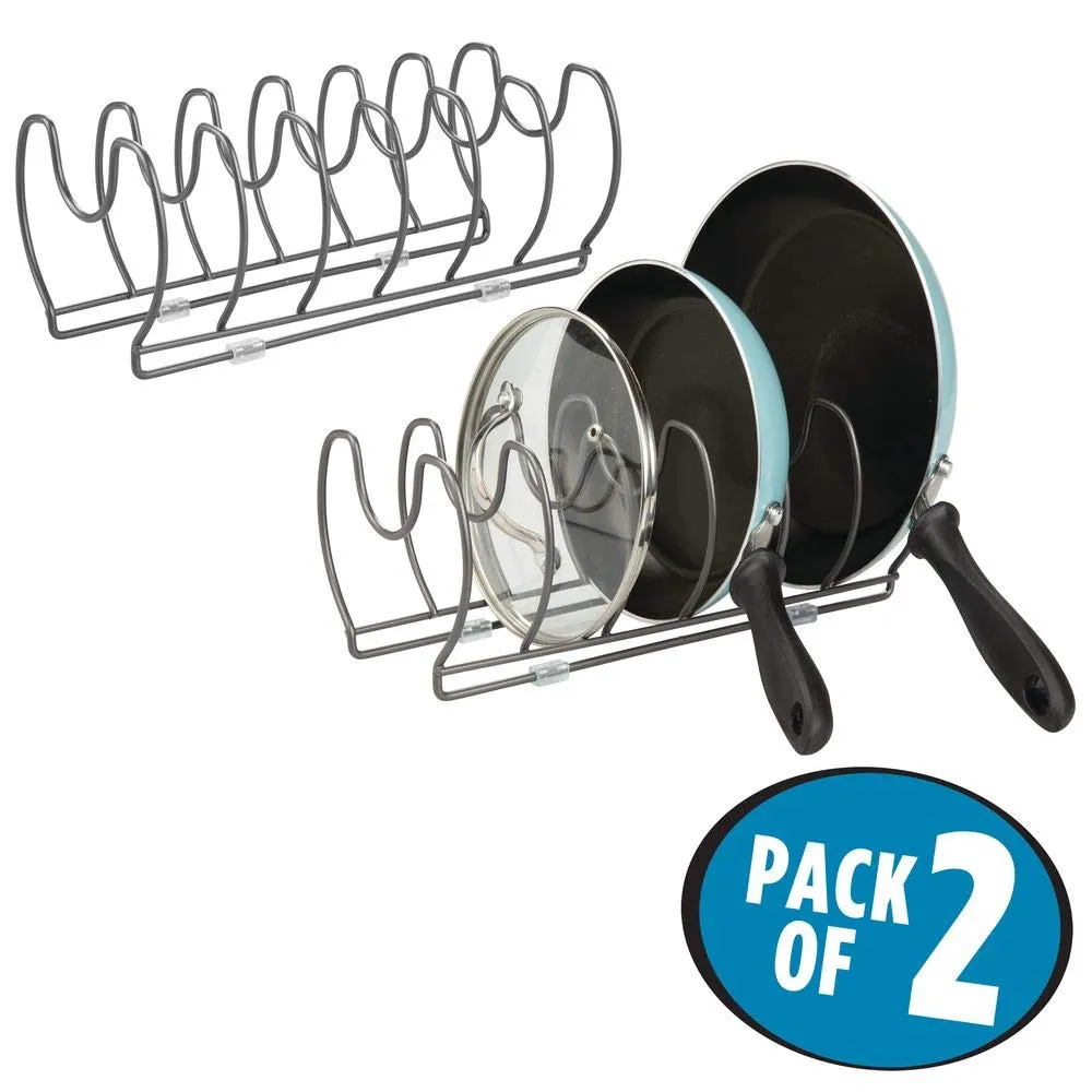 mDesign Topfdeckelhalter Pfannenhalter 2er-Set dunkelgrau Metall