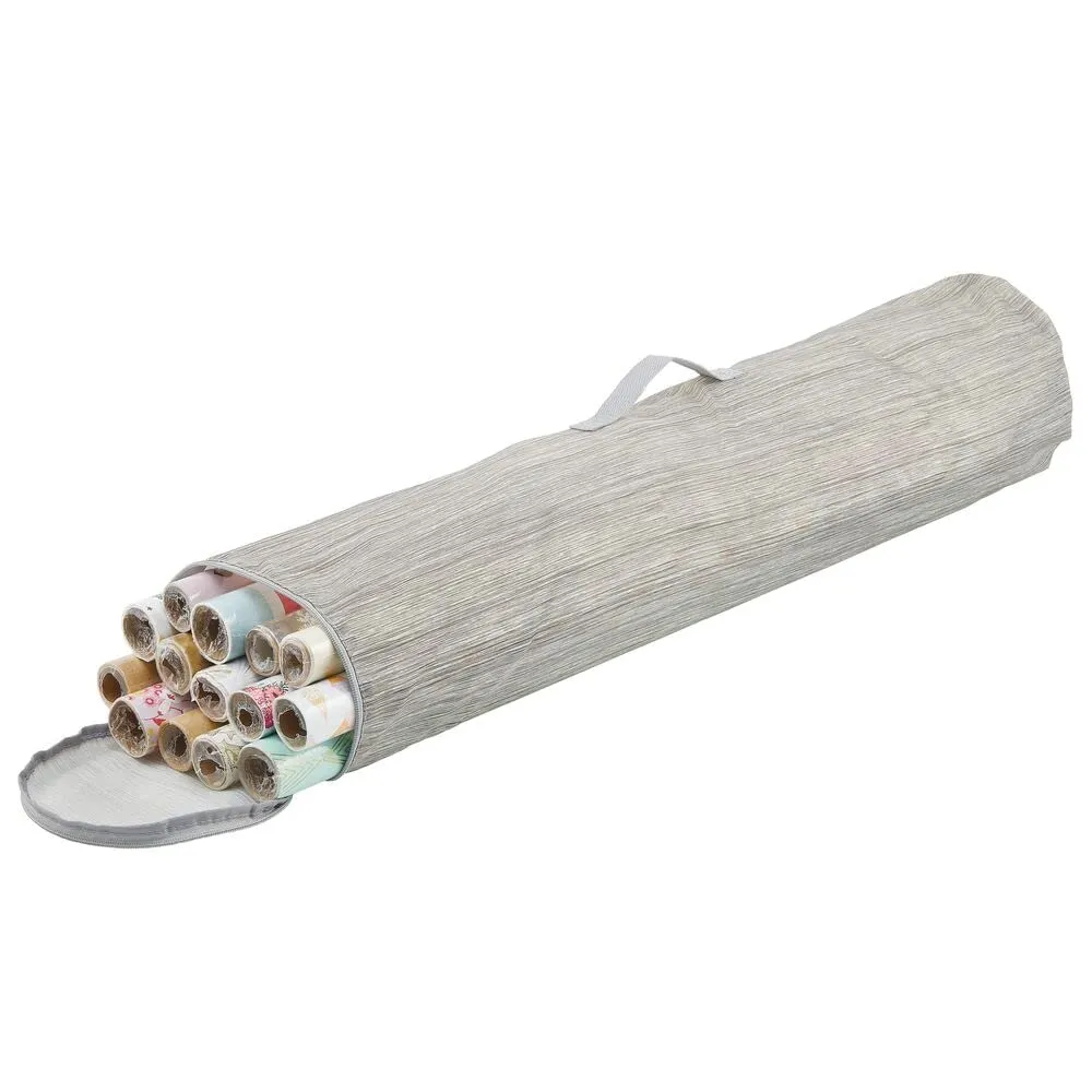 mDesign Geschenkpapier Organizer grau beige mit Griff