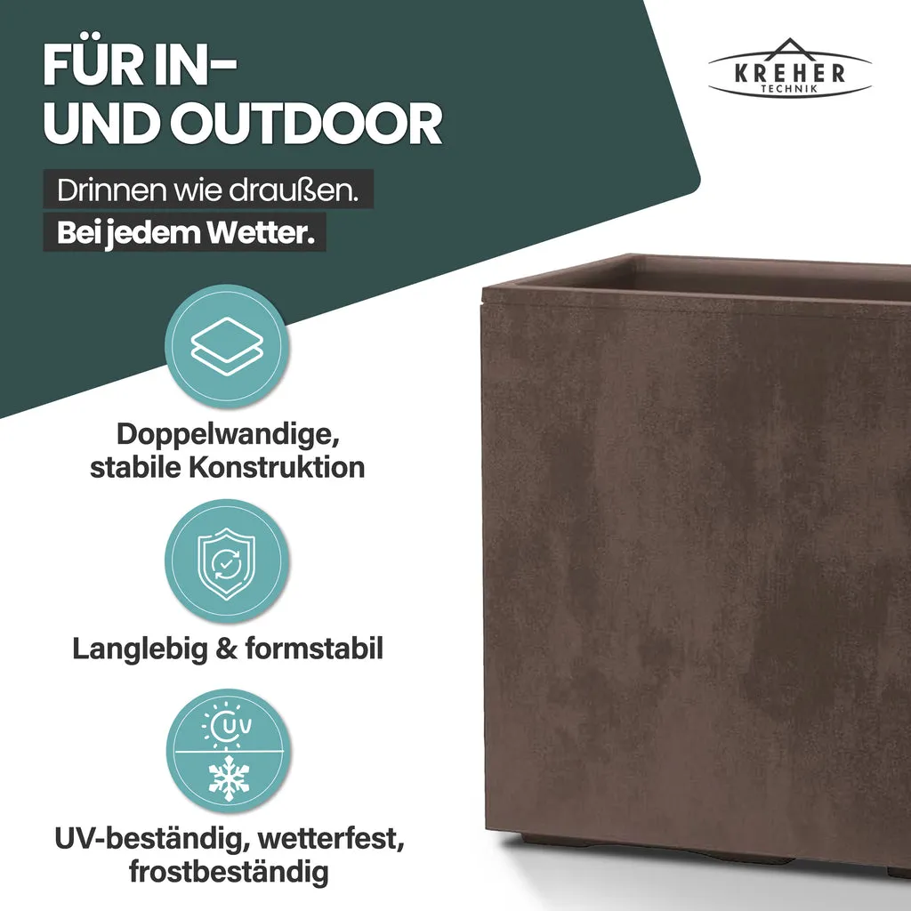 Kreher Millennium Fence Pflanzkasten Braun 3 Stück 93 L wetterfest