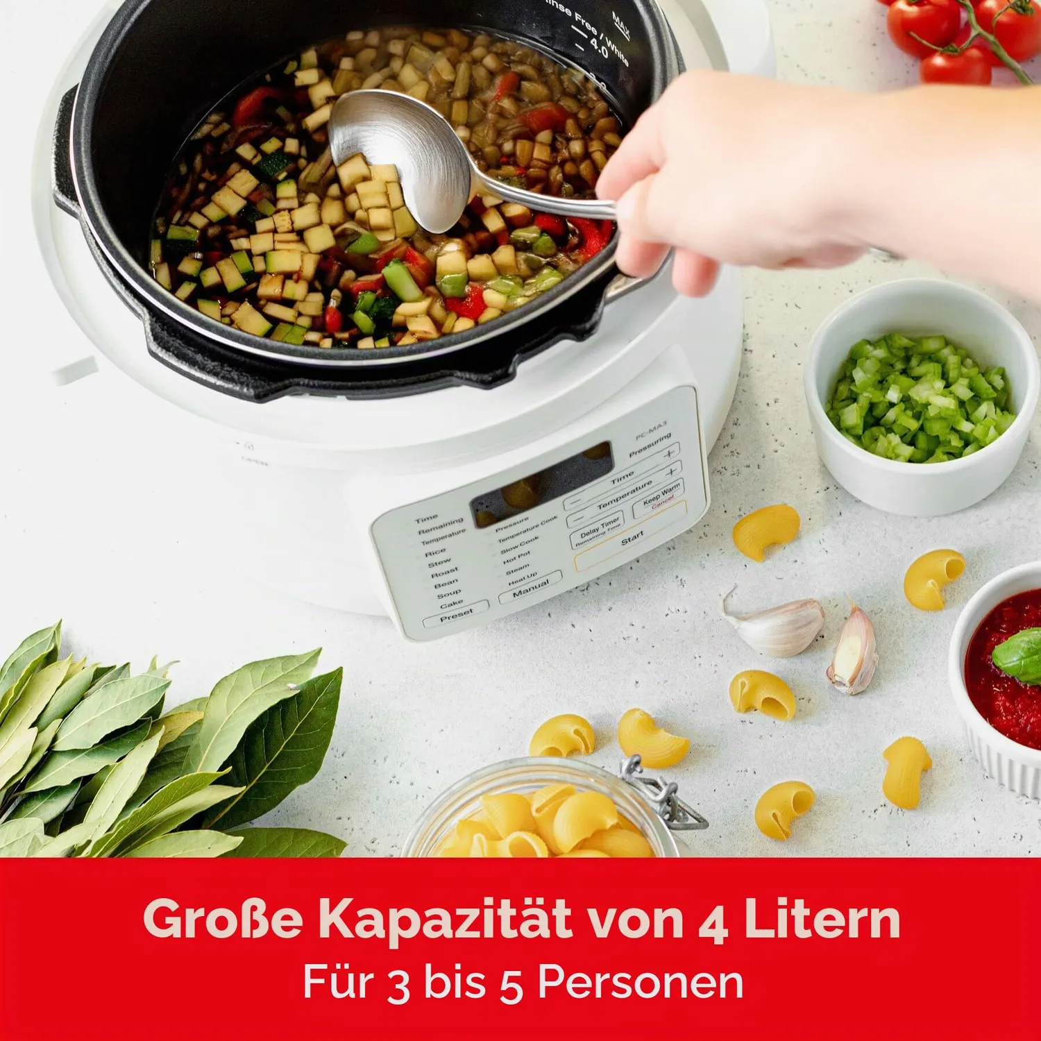 Iris Ohyama Woozoo PC-MA3 Multikocher 3L weiß 12-in-1