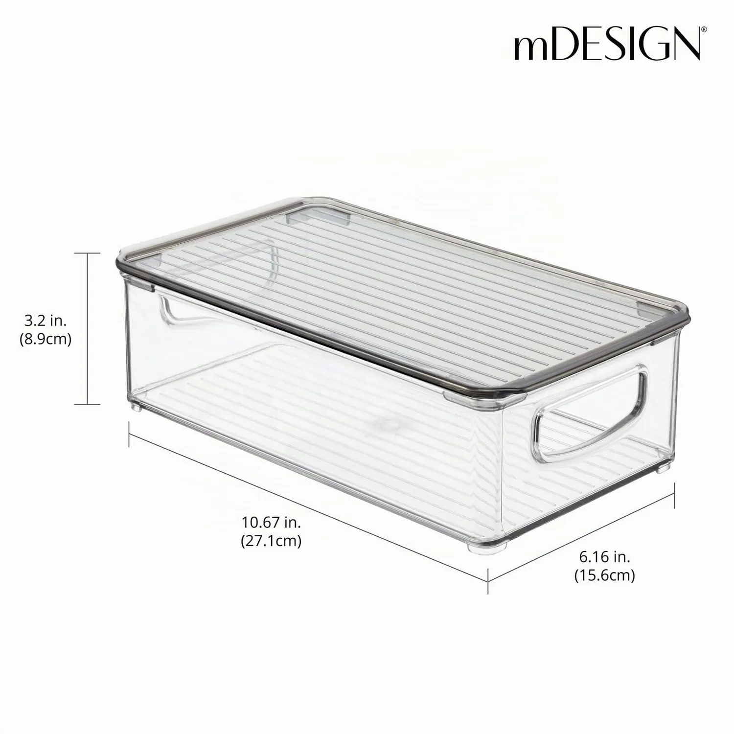 mDesign Bürobox Aufbewahrungsbox transparent 4er-Set