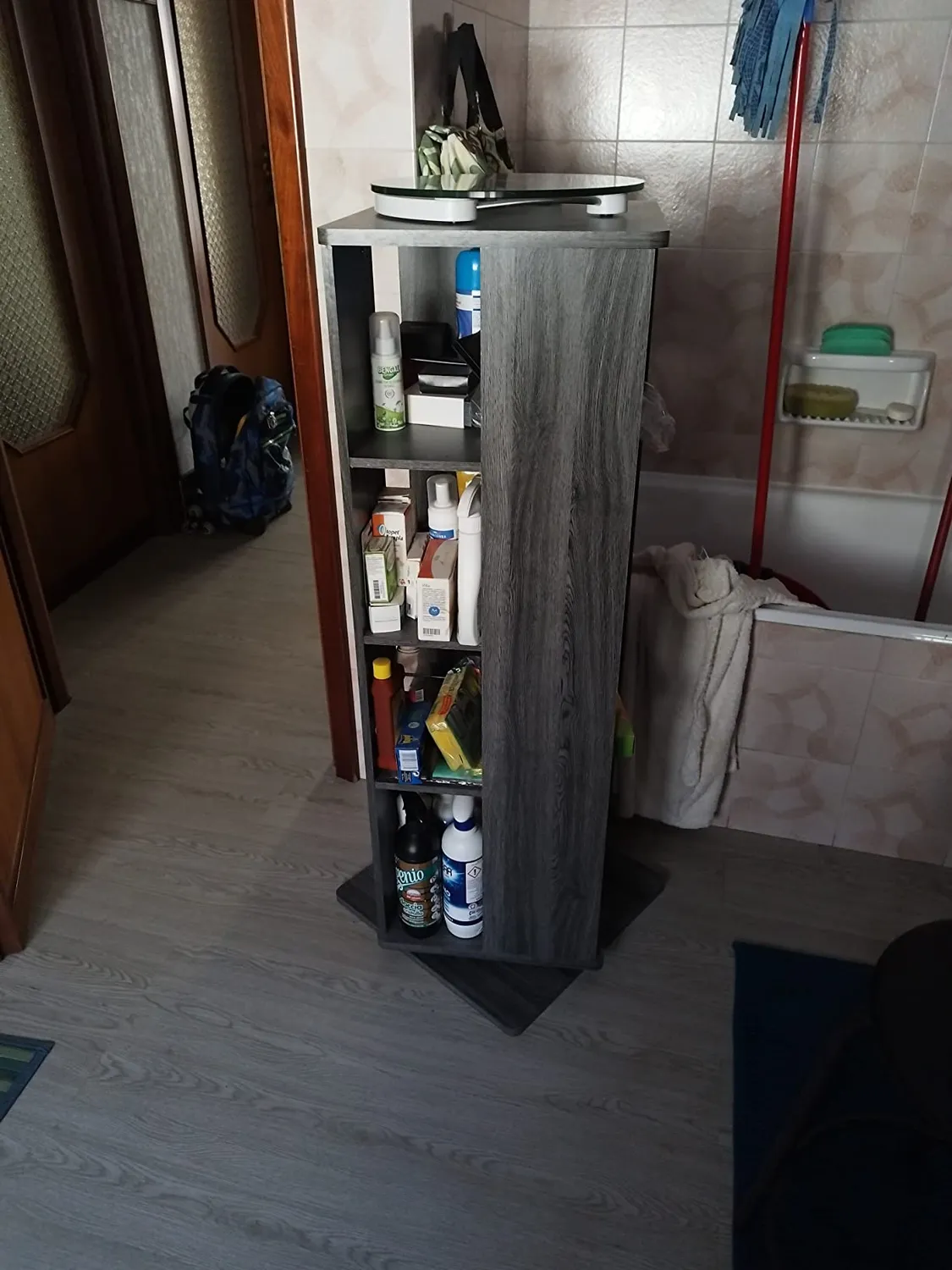 Iris Ohyama Revolving Book Shelf RBS-5S Eiche grau
