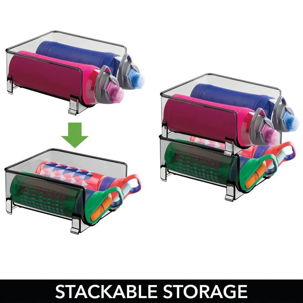 mDesign Weinflaschenregal Rauchgrau 2er-Set stapelbar