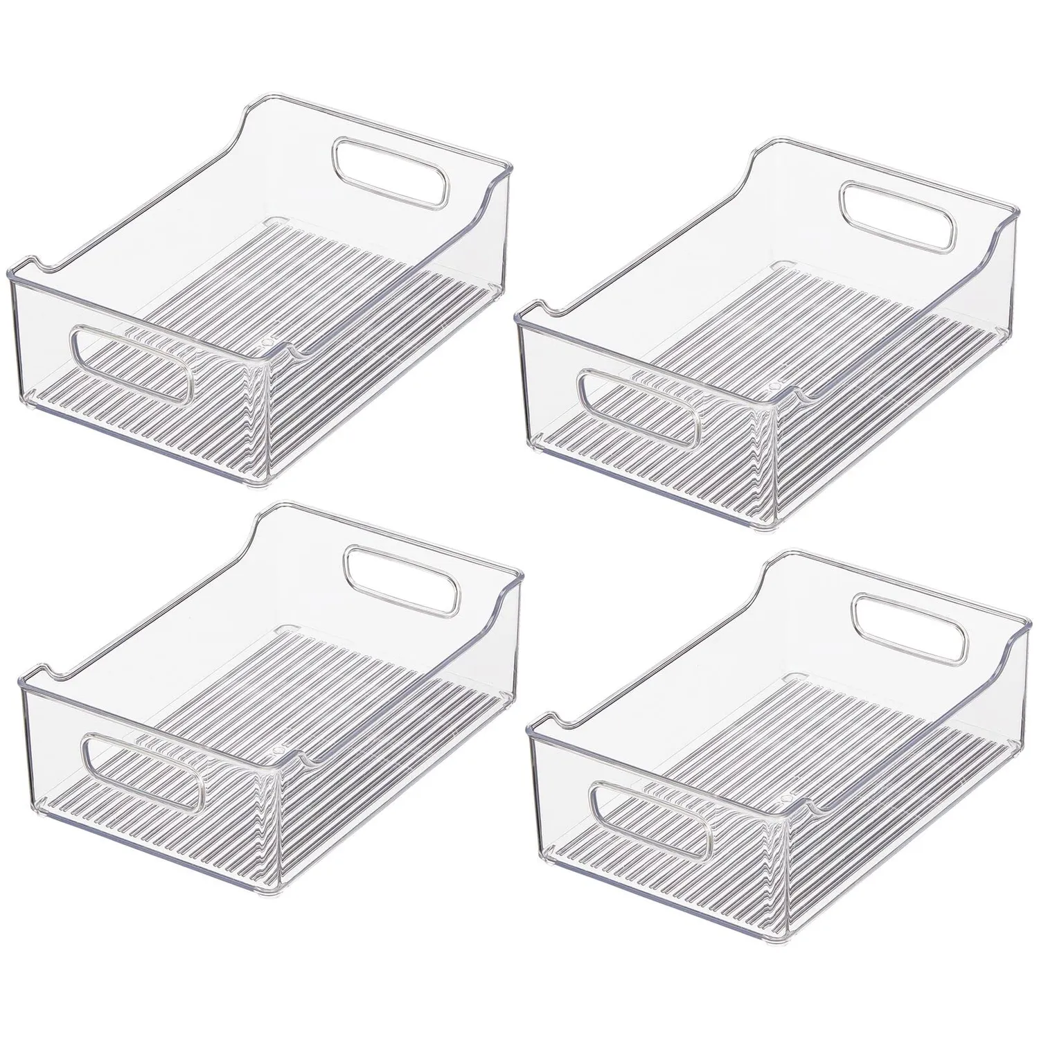 mDesign Kühlschrankbox Aufbewahrungsbox 4er-Set transparent