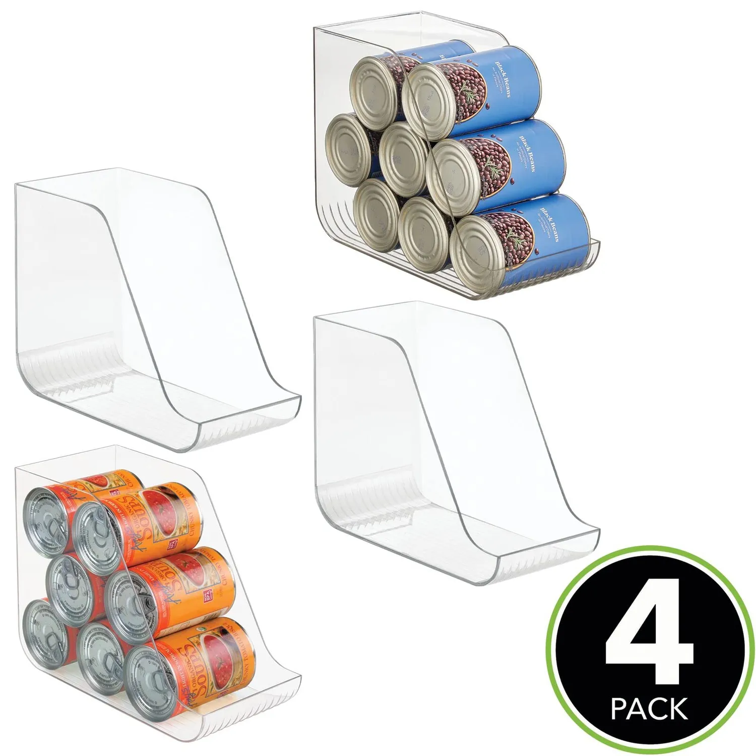 mDesign Dosenorganizer Transparent 4er-Set BPA-frei