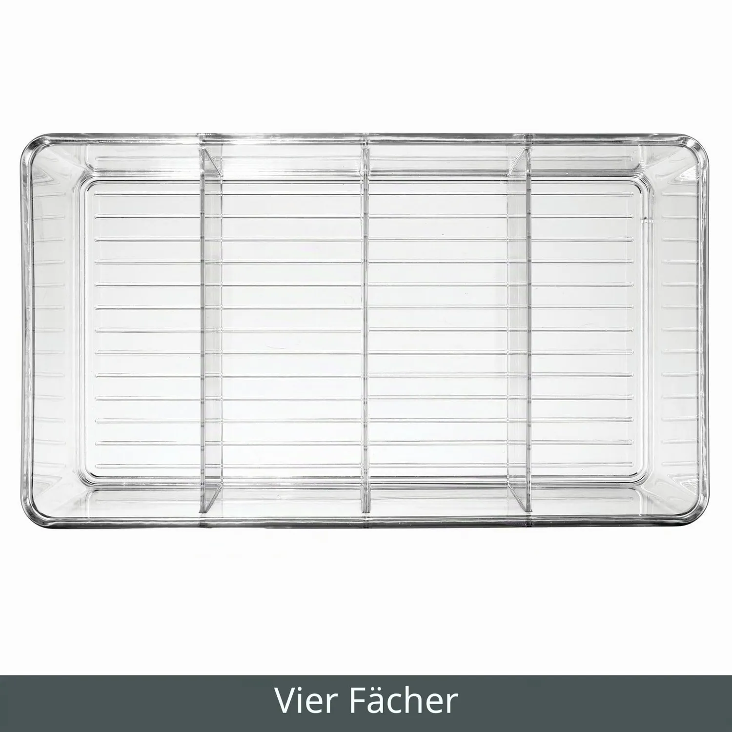 mDesign Aufbewahrungsbox 4 Fächer 2er-Set transparent
