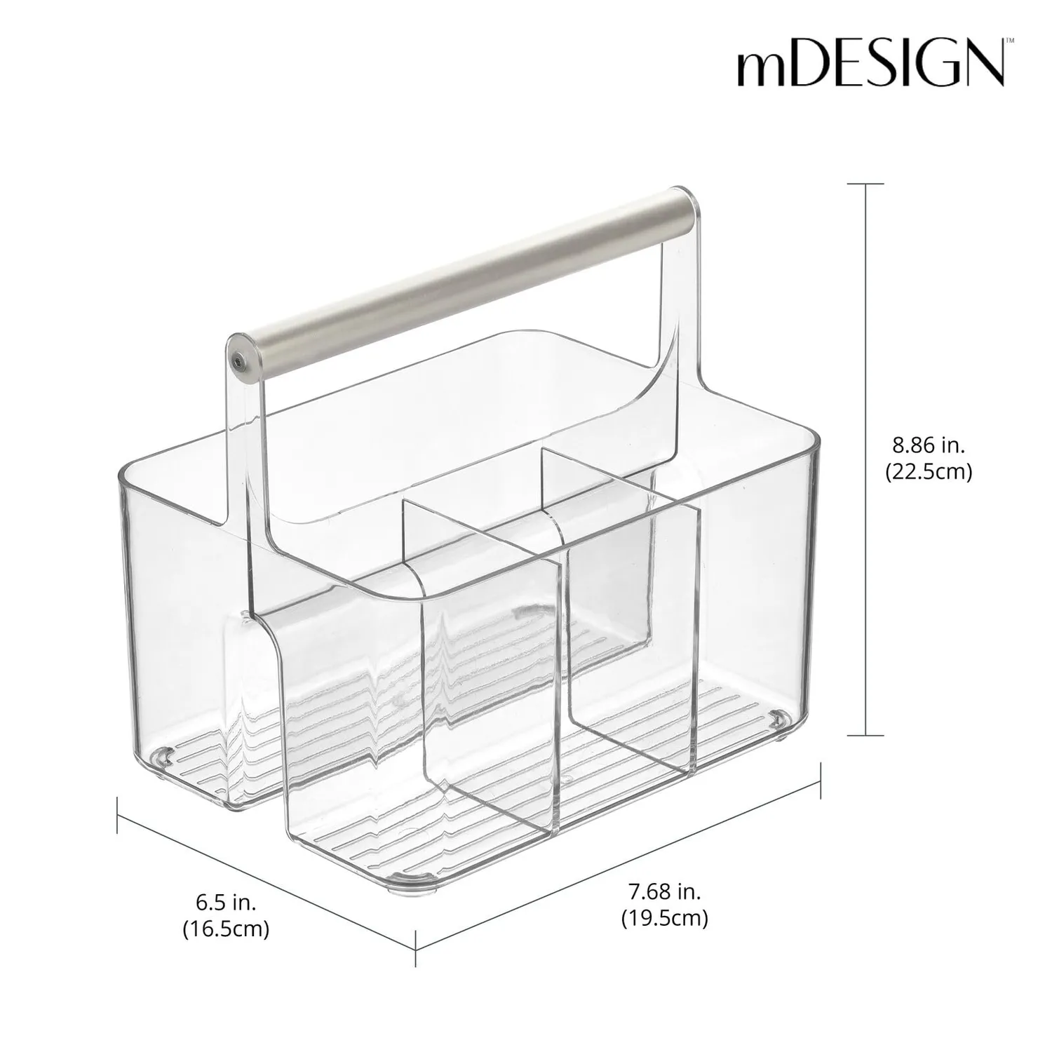 mDesign Aura Aufbewahrungskorb Kunststoff Transparent Griff