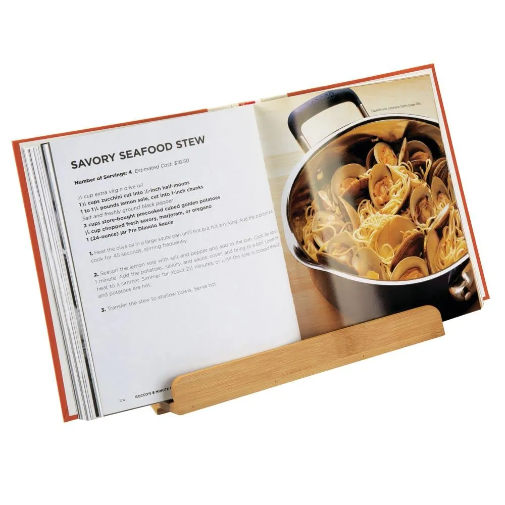 mDesign Buchständer Holz Natur Klappbar Kochbuch