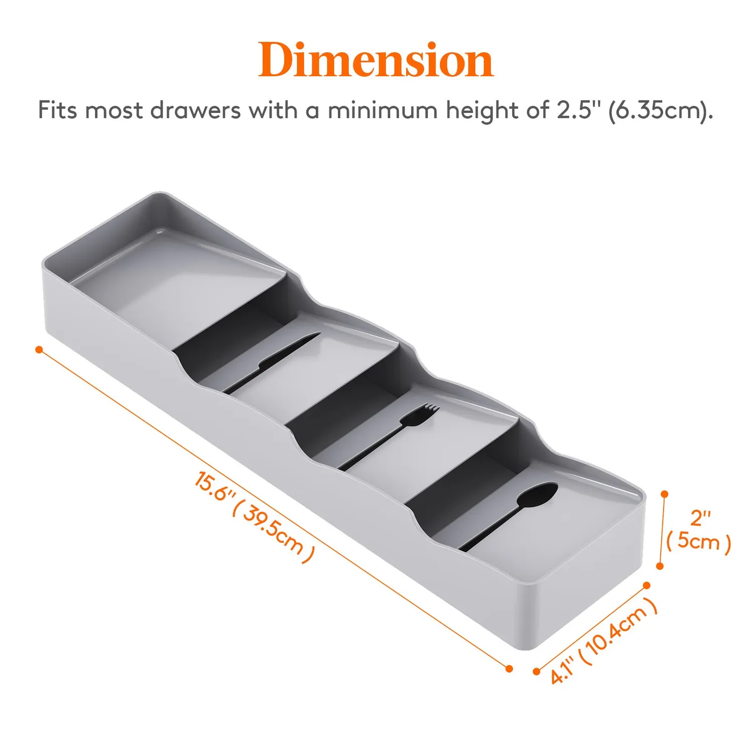 Lifewit Besteckkasten Schublade schmal 39,5cm