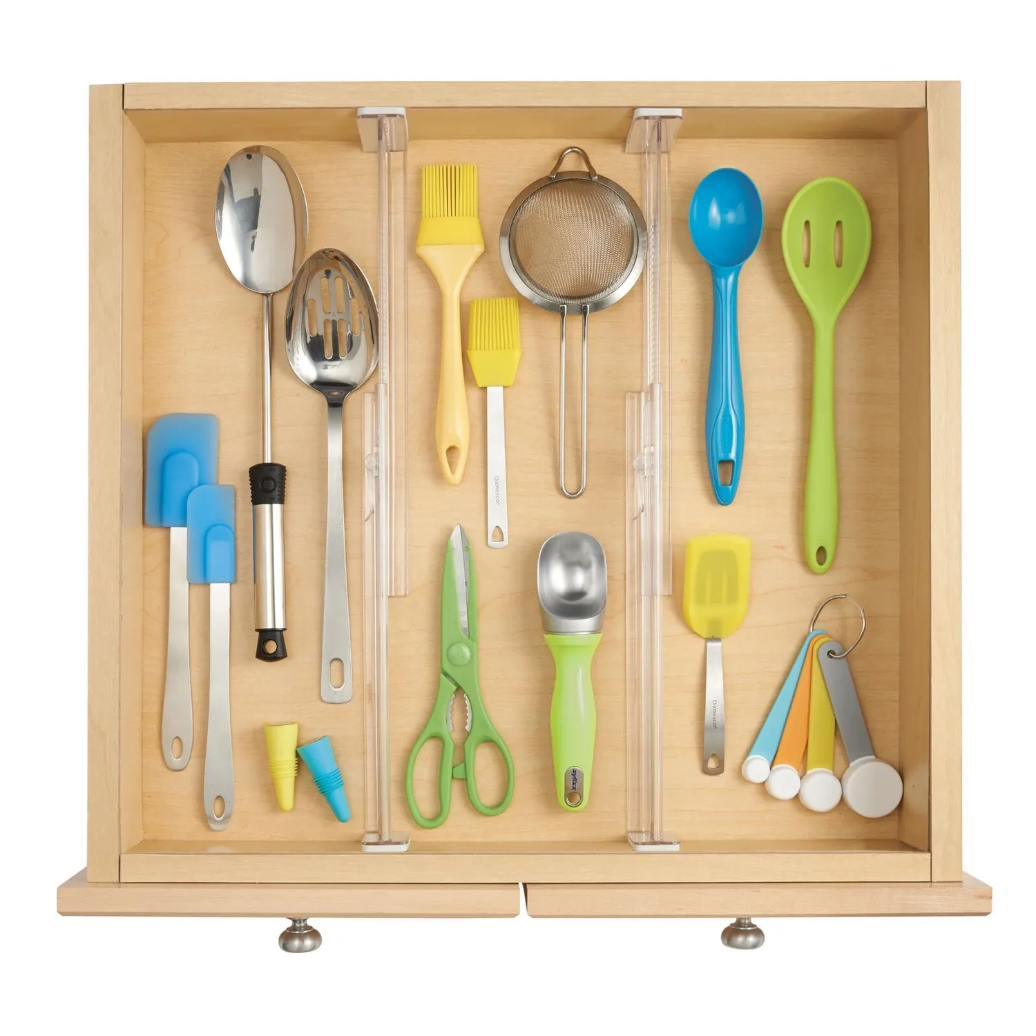 mDesign Schubladen-Organizer Kunststoff Trennwand 2er-Set Transparent