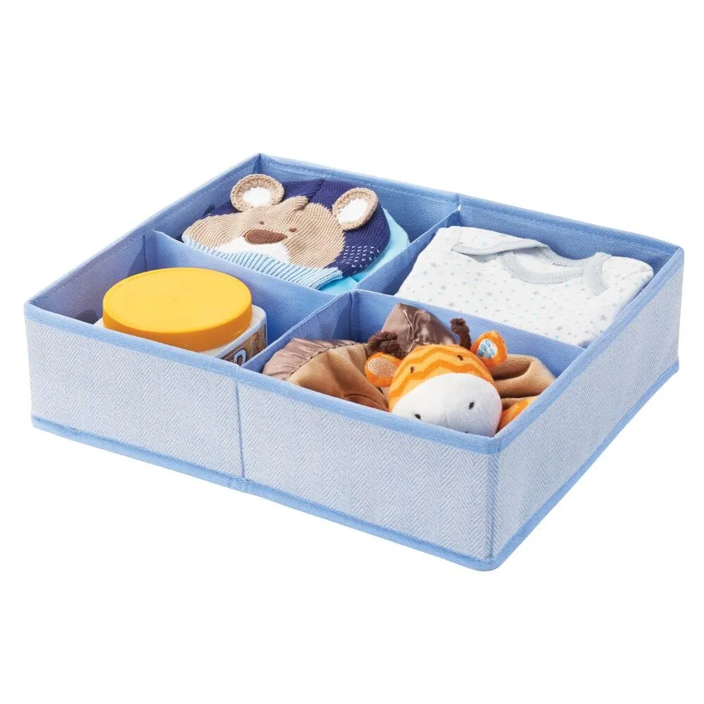 mDesign Baby Organizer Aufbewahrungsbox blau 4 Fächer