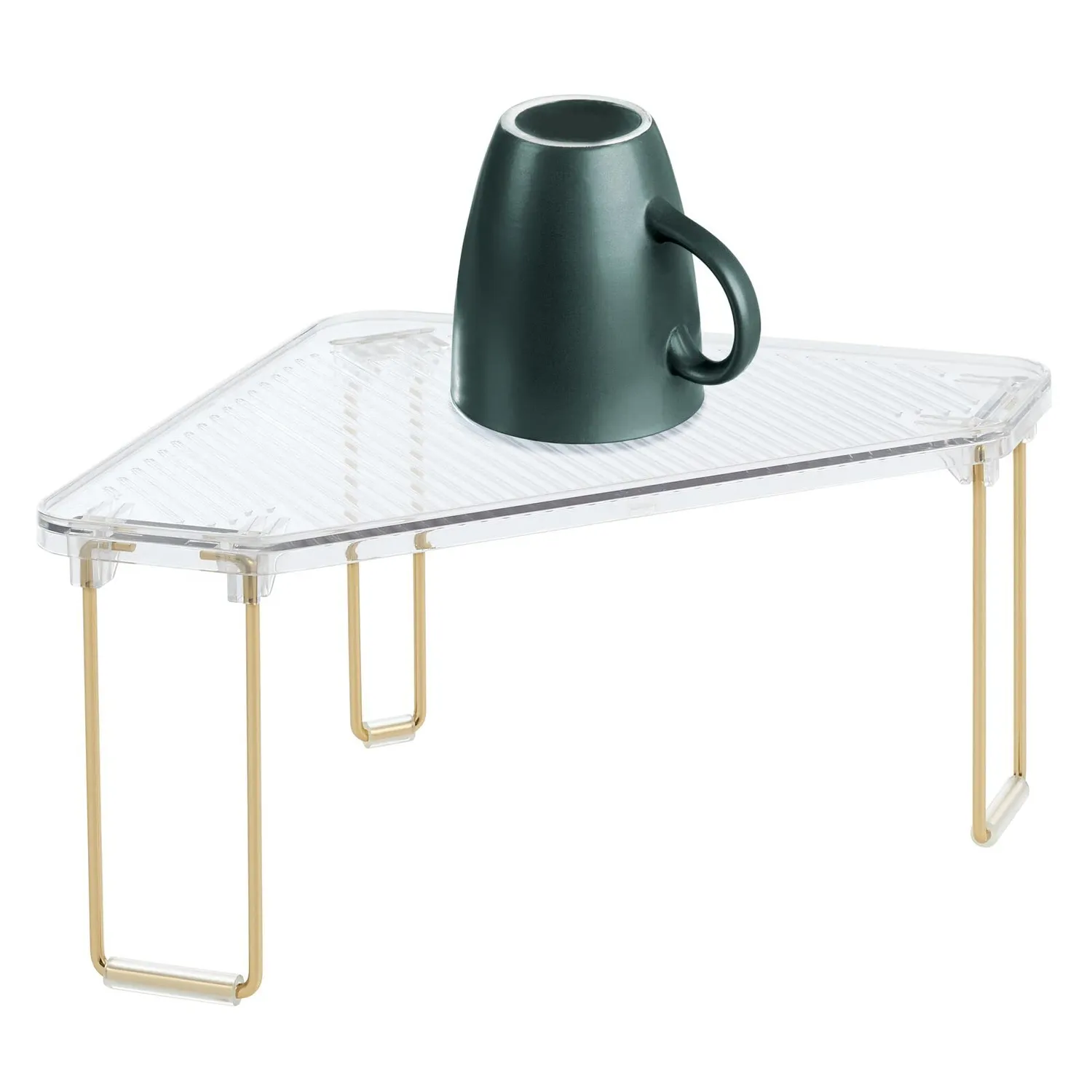 mDesign Eckregal Ligne 2er Set transparent faltbar stapelbar