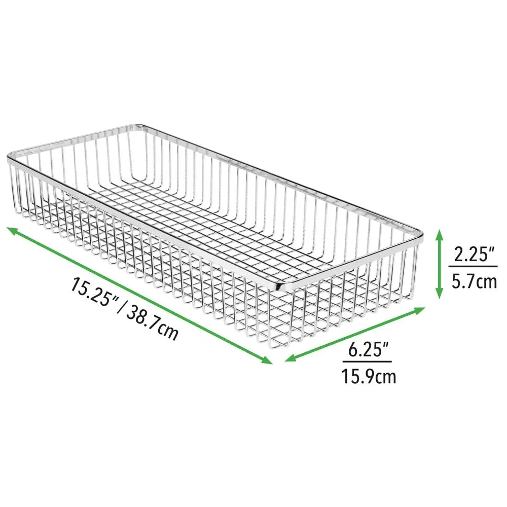 mDesign Schubladenkasten Metall 2er-Set chromfarben