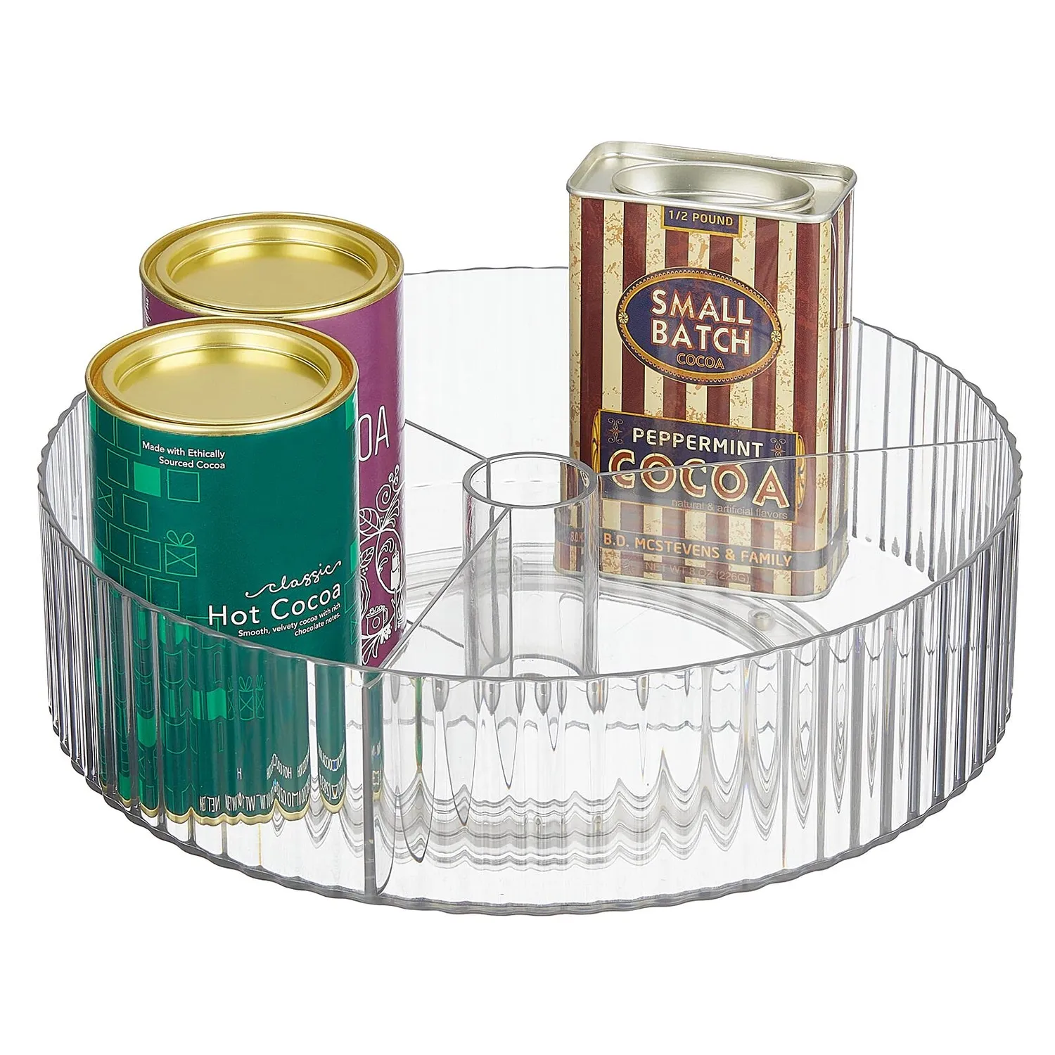 mDesign Lady Susan Drehteller transparent 2er-Set mit Fächern
